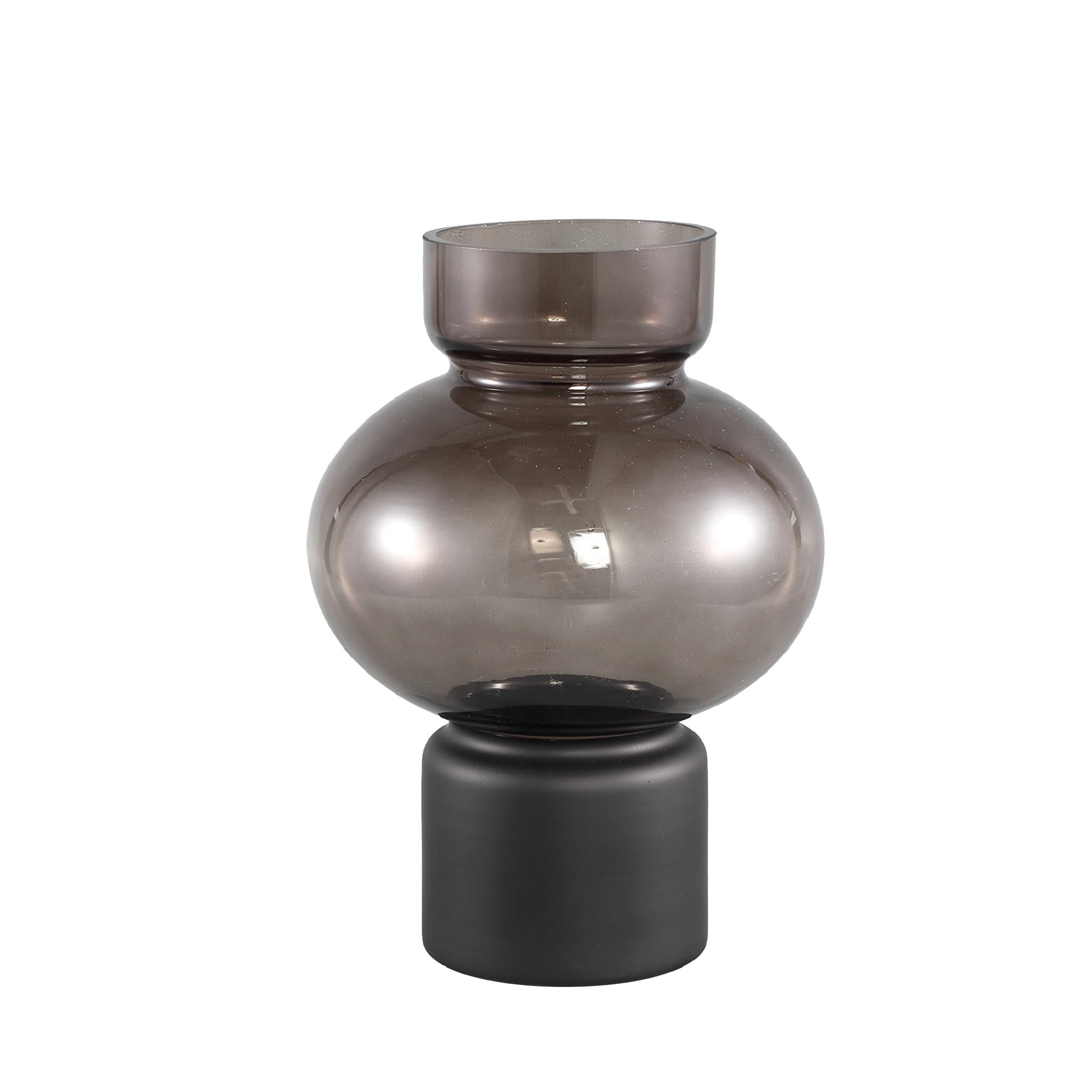 PTMD Nyda Vaas - 18 x 18 x 25,5 cm  - Glas - Grijs