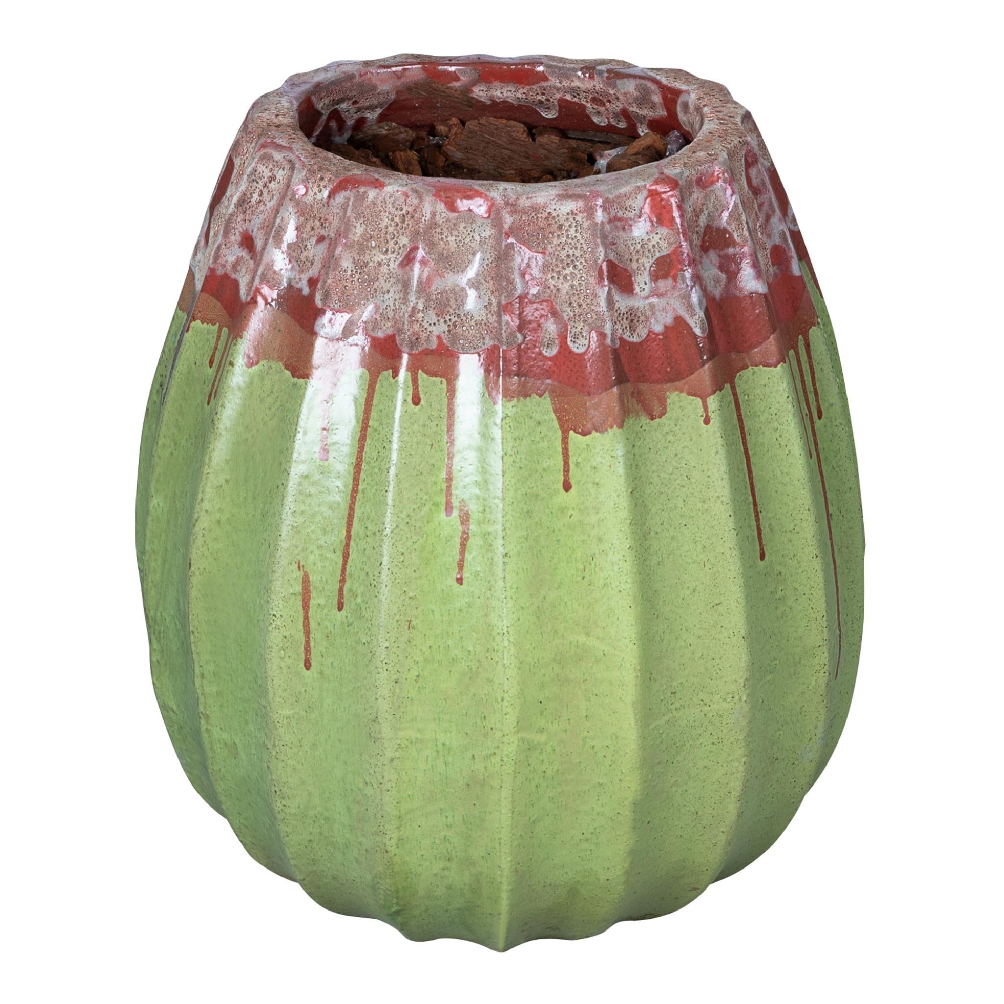 PTMD Lionne Bloempot - H60 x Ø52 cm - Keramiek - Groen