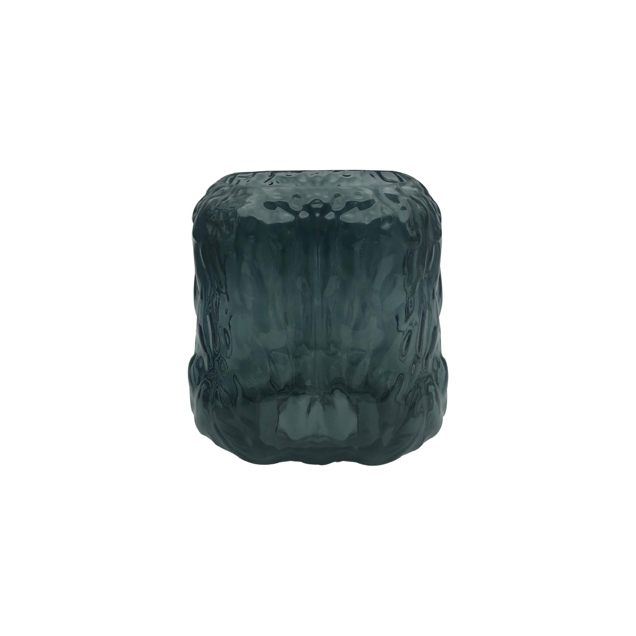 PTMD Verra Vaas - 15 x 15 x 17 cm  - Glas - Blauw