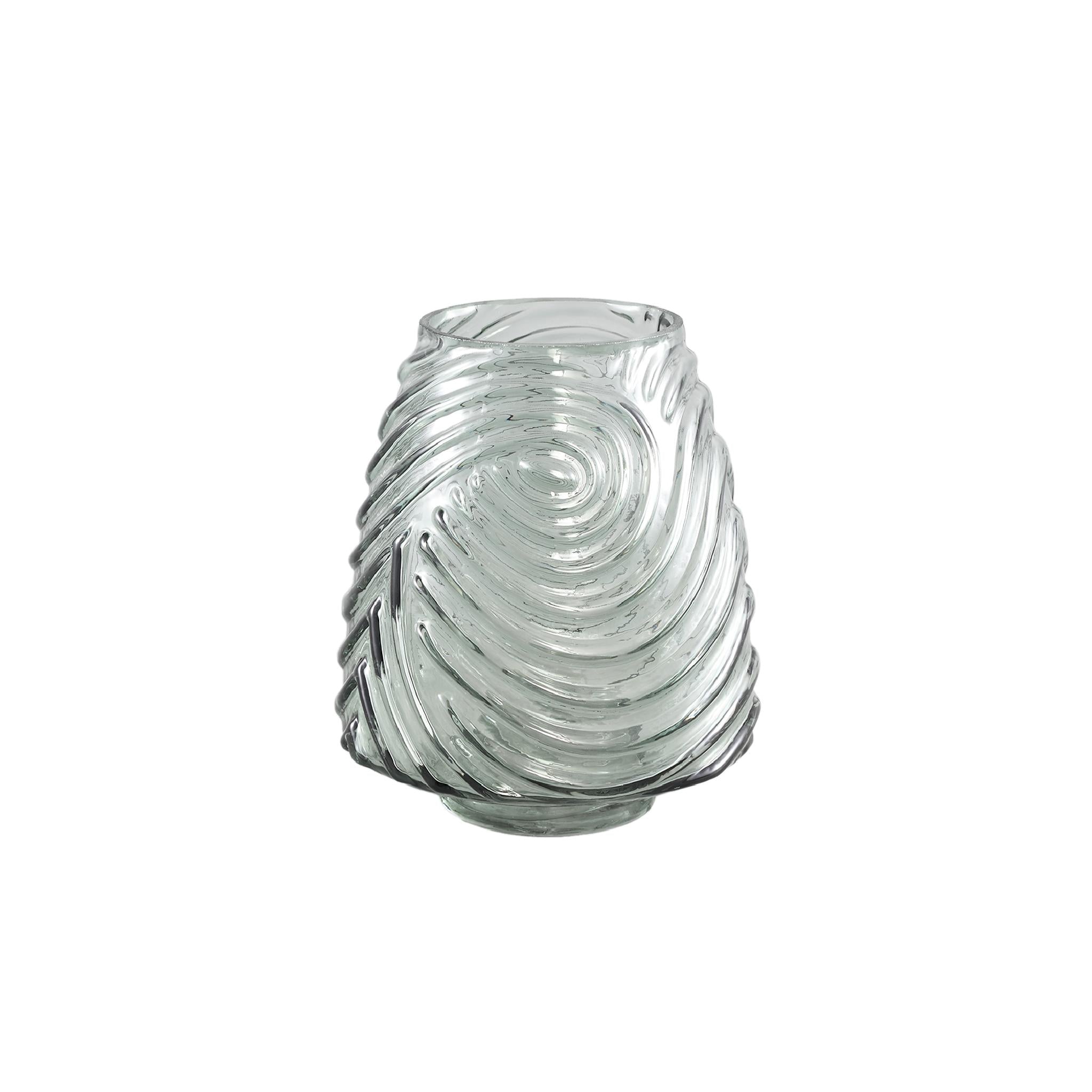 PTMD Silli Vaas - 15,5 x 15,5 x 17 cm  - Glas - Groen