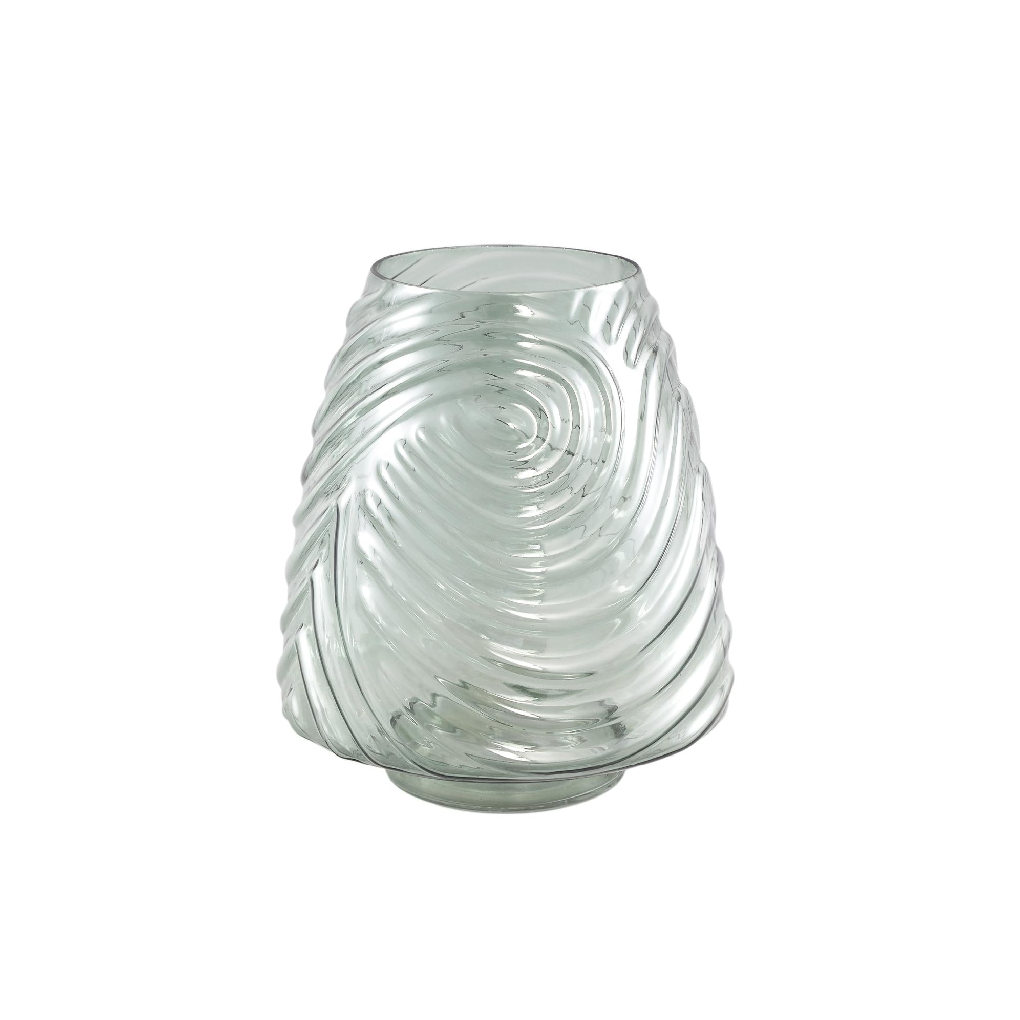 PTMD Silli Vaas - 21,5 x 21,5 x 23,5 cm  - Glas - Groen