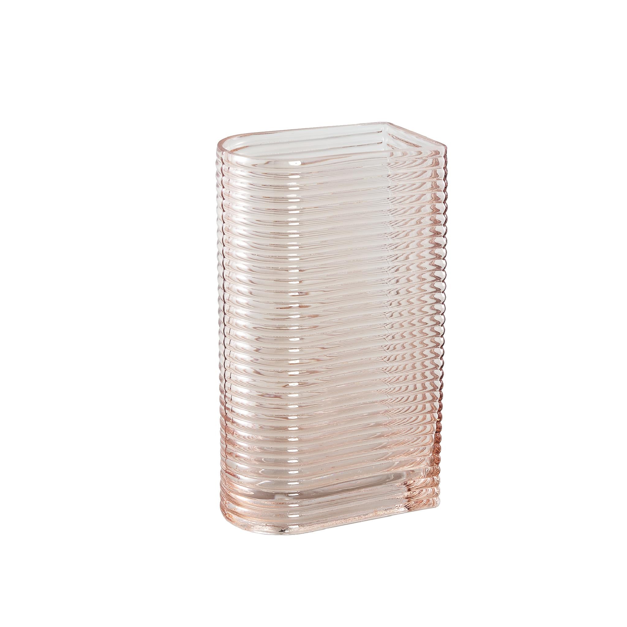 PTMD Lino Vaas - 11,5 x 6,5 x 20 cm  - Glas - Roze