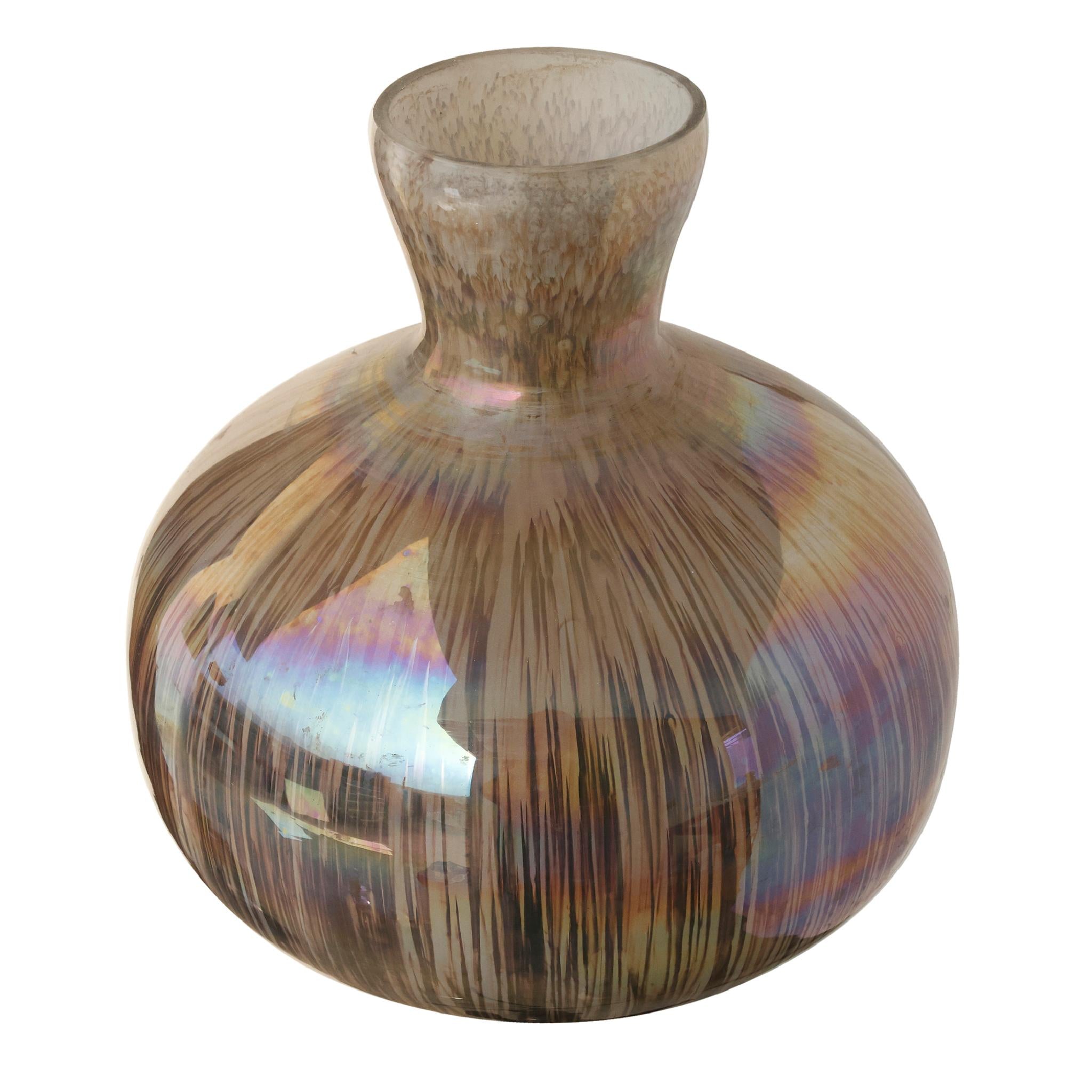 PTMD Xela Vaas - 20 x 20 x 22 cm  - Glas - Grijs