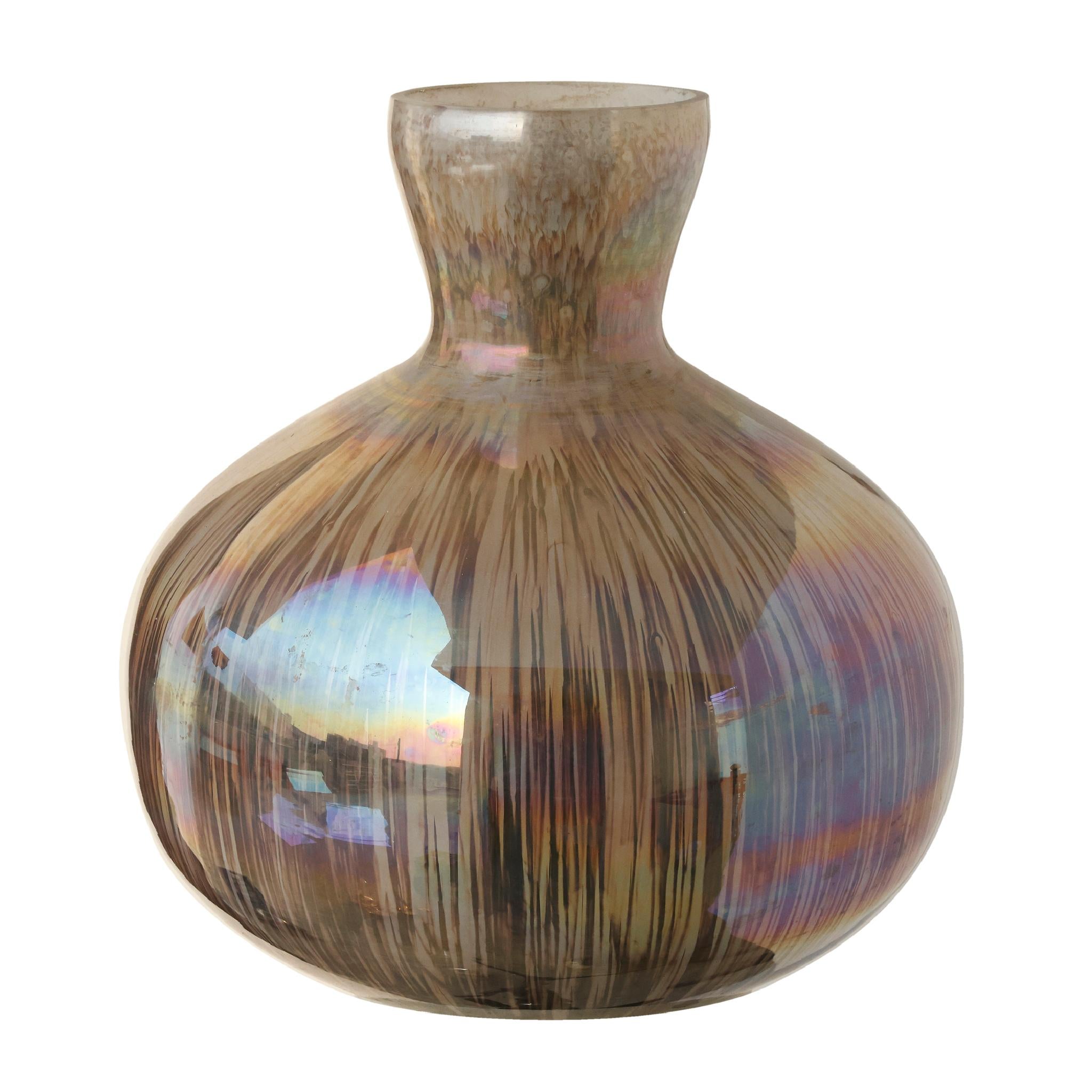 PTMD Xela Vaas - 20 x 20 x 22 cm  - Glas - Grijs