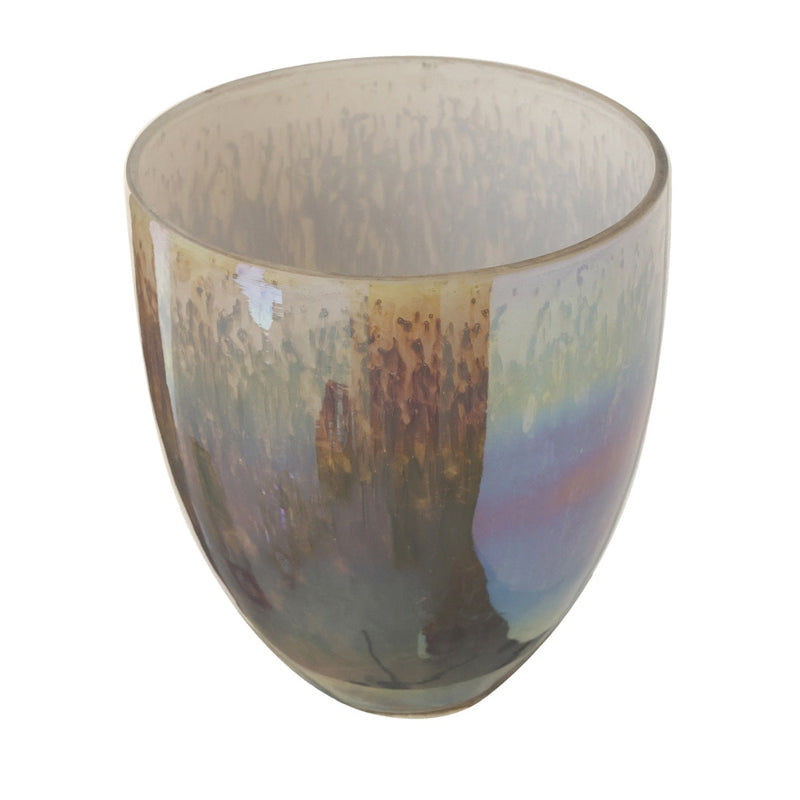 PTMD Windlicht Xela - 15x15x17 cm - Glas - Grijs