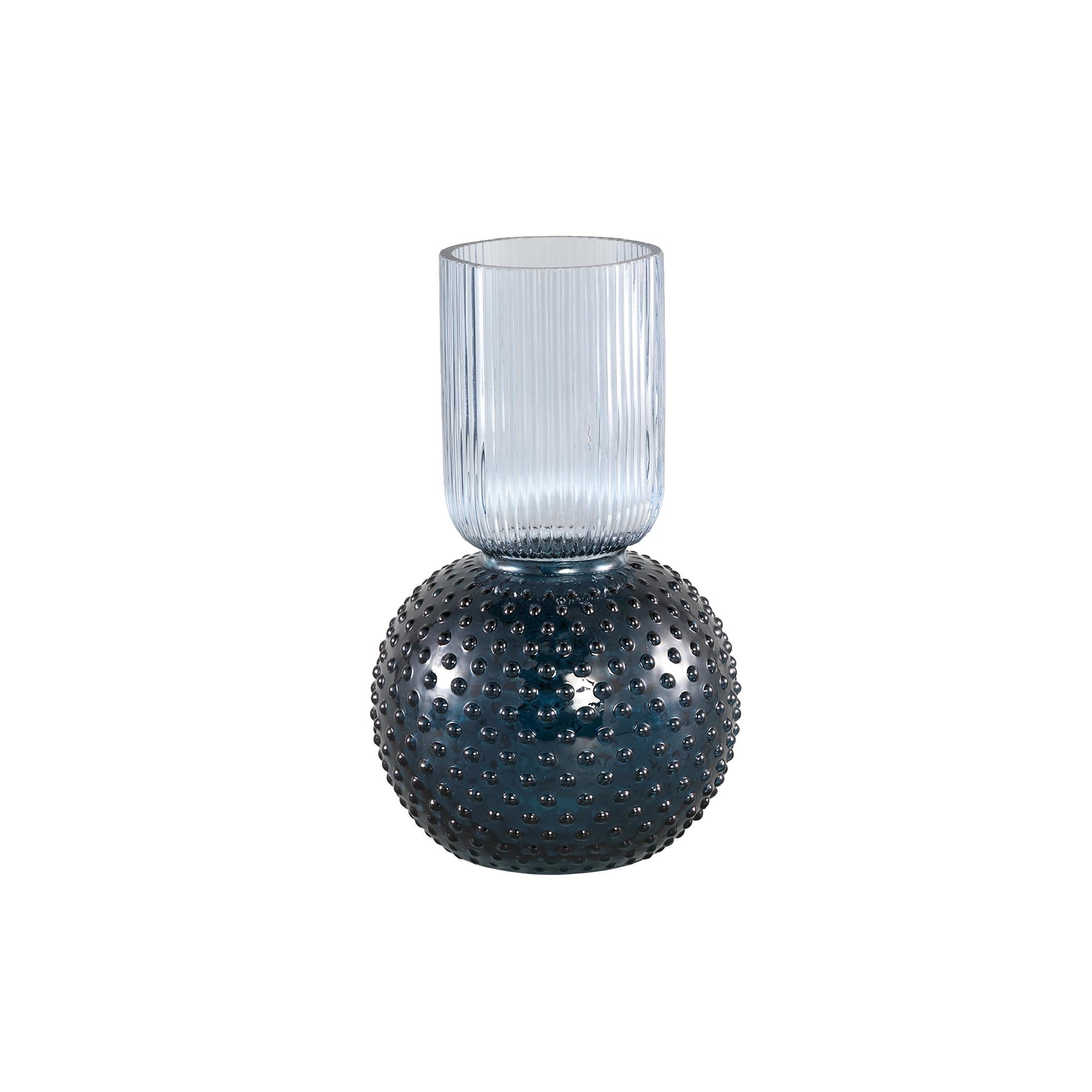 PTMD Siva Vaas - 15 x 15 x 25,5 cm  - Glas - Blauw