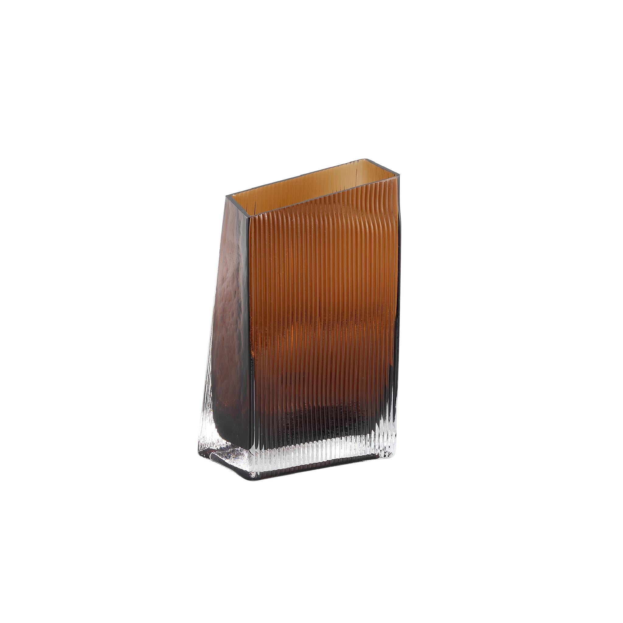 PTMD Alese Vaas - 9,5 x 15 x 26 cm  - Glas - Bruin