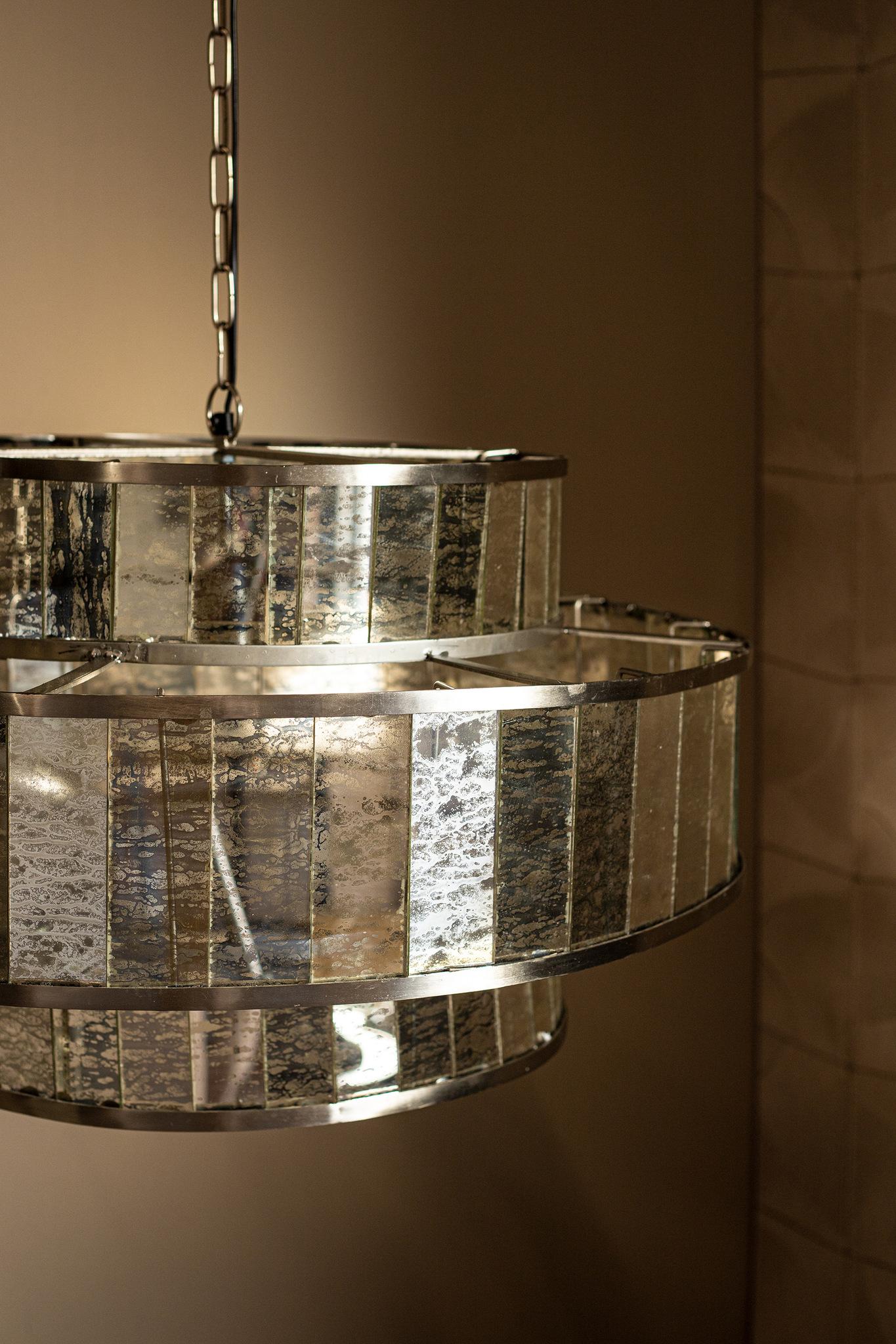 PTMD Render Ronde Hanglamp Antiek - H41xØ71 cm - Ijzer/Glas - Messing