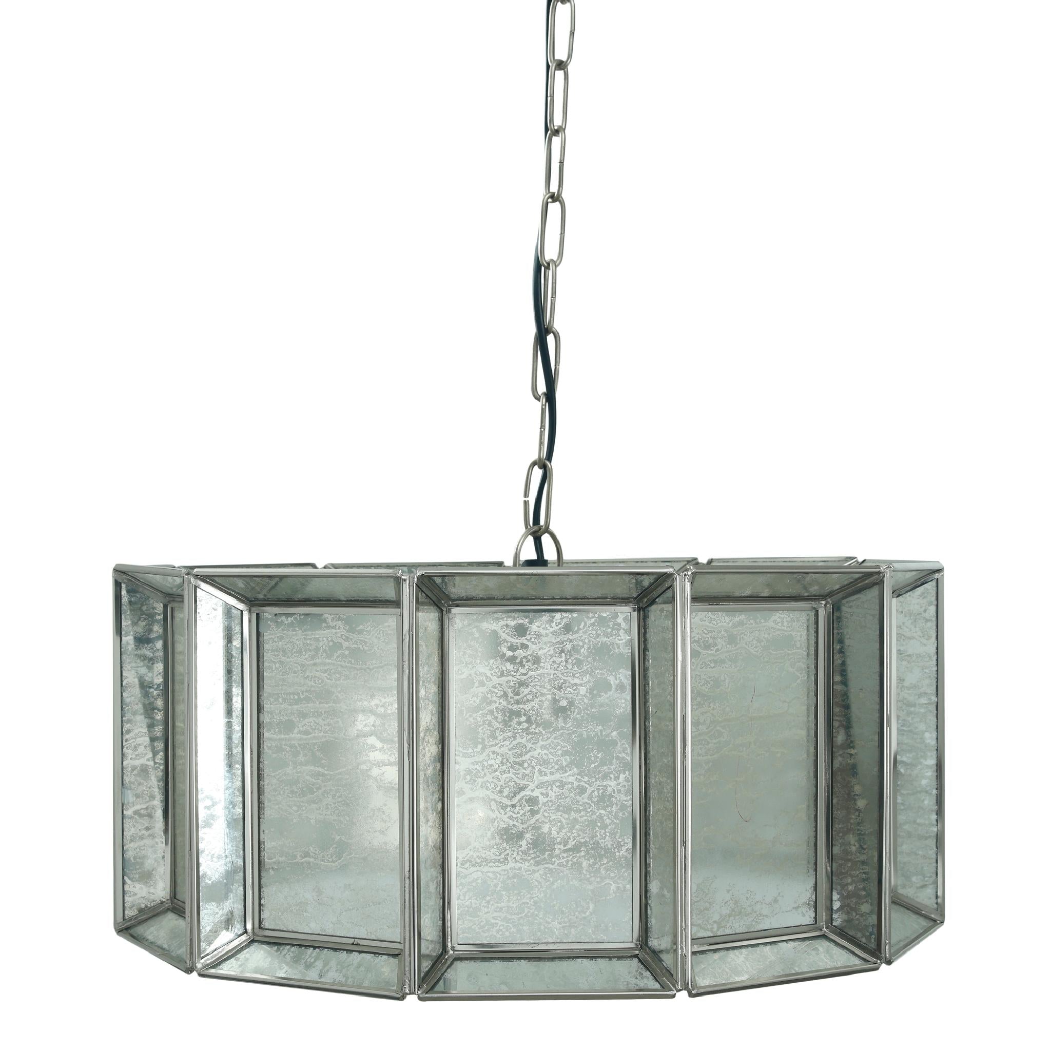 PTMD Cenna Ronde Hanglamp Antiek - H20 x Ø46 cm - Ijzer/Glas - Messing