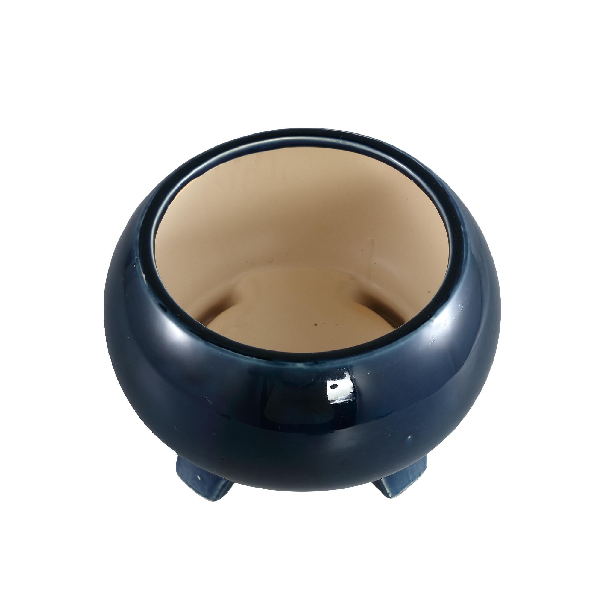 PTMD Moxxi Bloempot - 23,5 x 23,5 x 15,5 cm  - Keramiek - Blauw