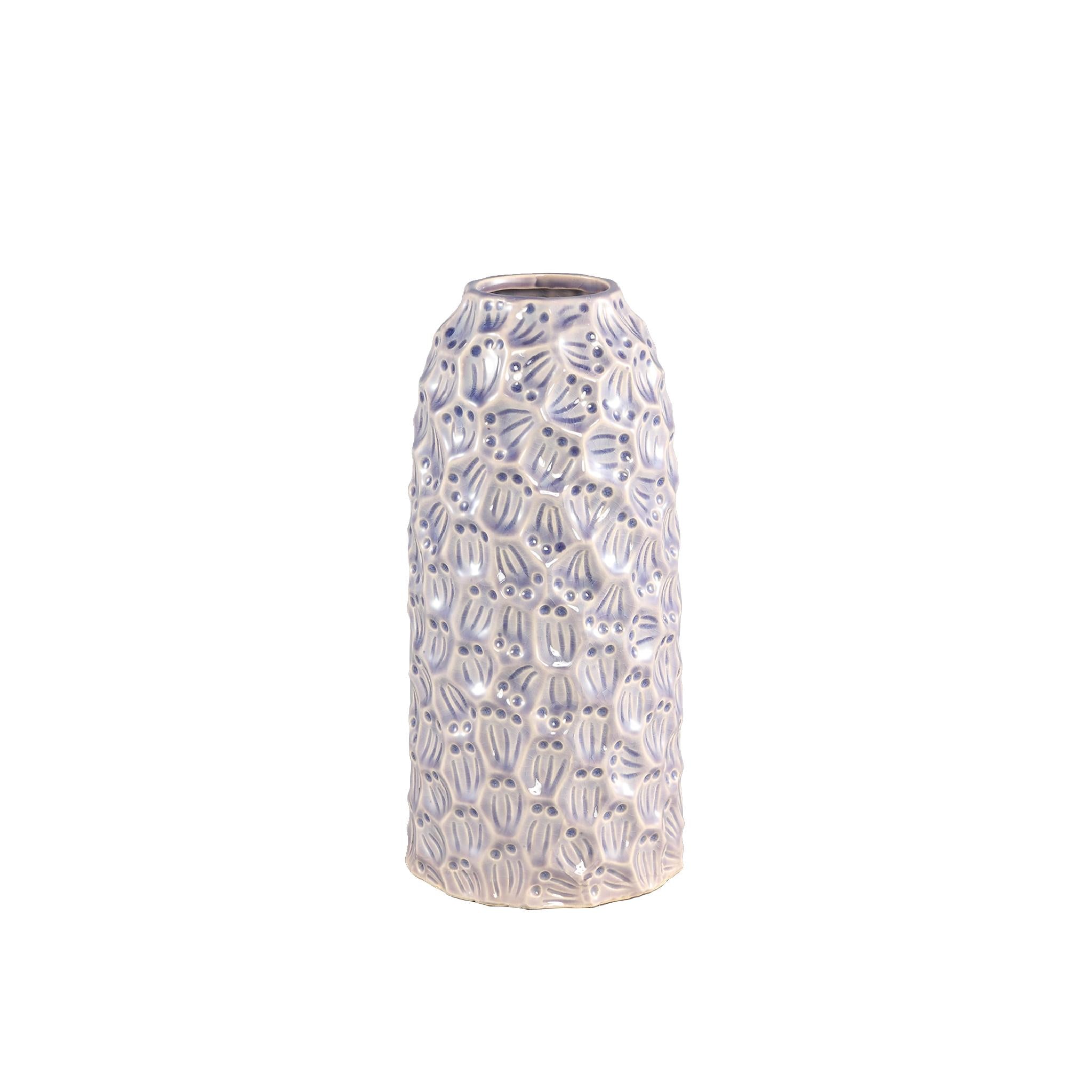 PTMD Nizo Bloempot - 12,5 x 12,5 x 26,5 cm  - Keramiek - Paars