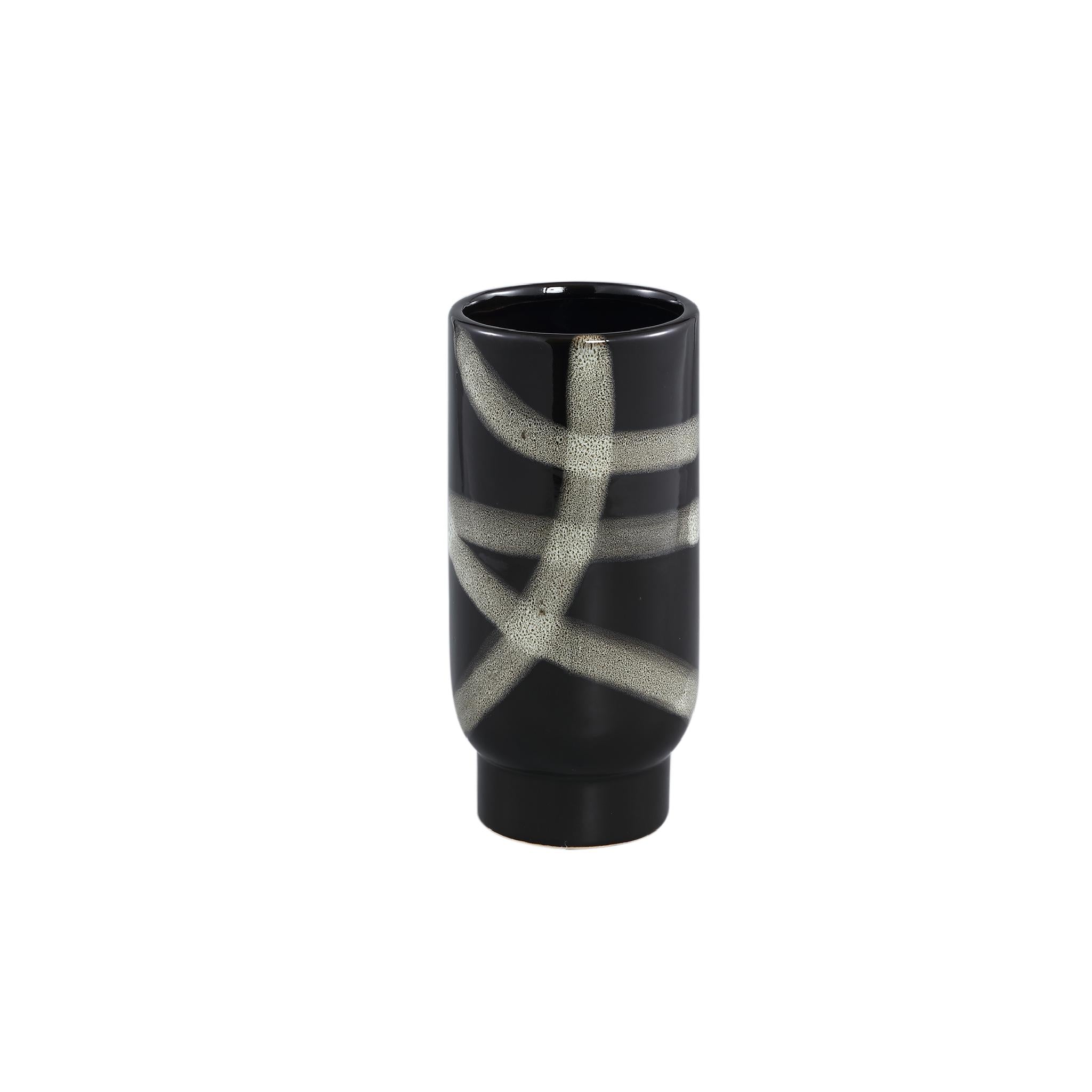 PTMD Reddy Bloempot - H25 x Ø12 cm - Keramiek - Wit