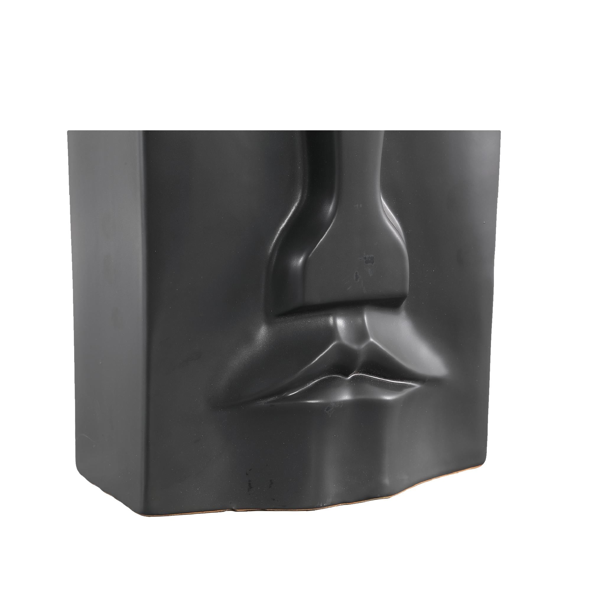 PTMD Xani Bloempot - 20,5 x 13 x 27,5 cm  - Keramiek - Zwart