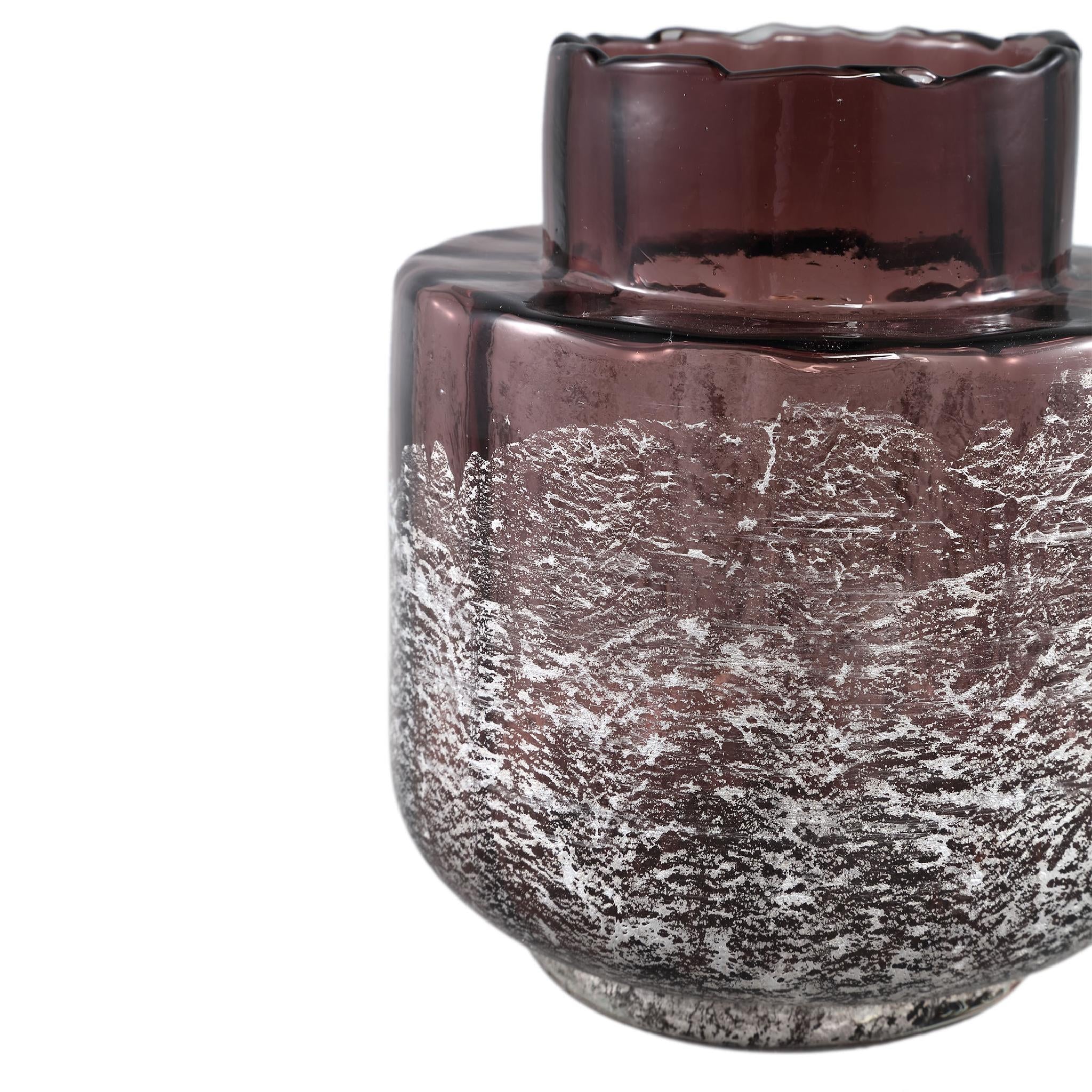 PTMD Niddy Ronde Vaas - H18 x Ø16 cm - Glas - Roze