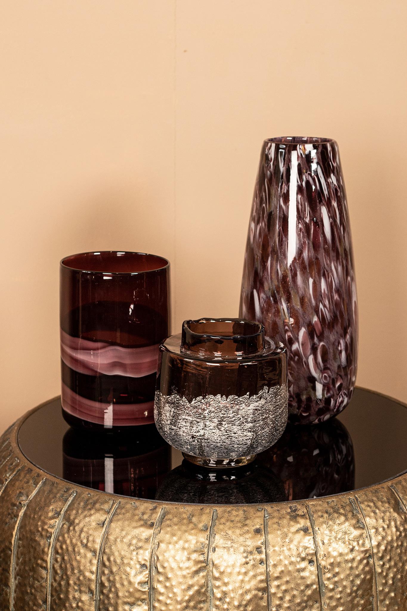 PTMD Niddy Ronde Vaas - H18 x Ø16 cm - Glas - Roze