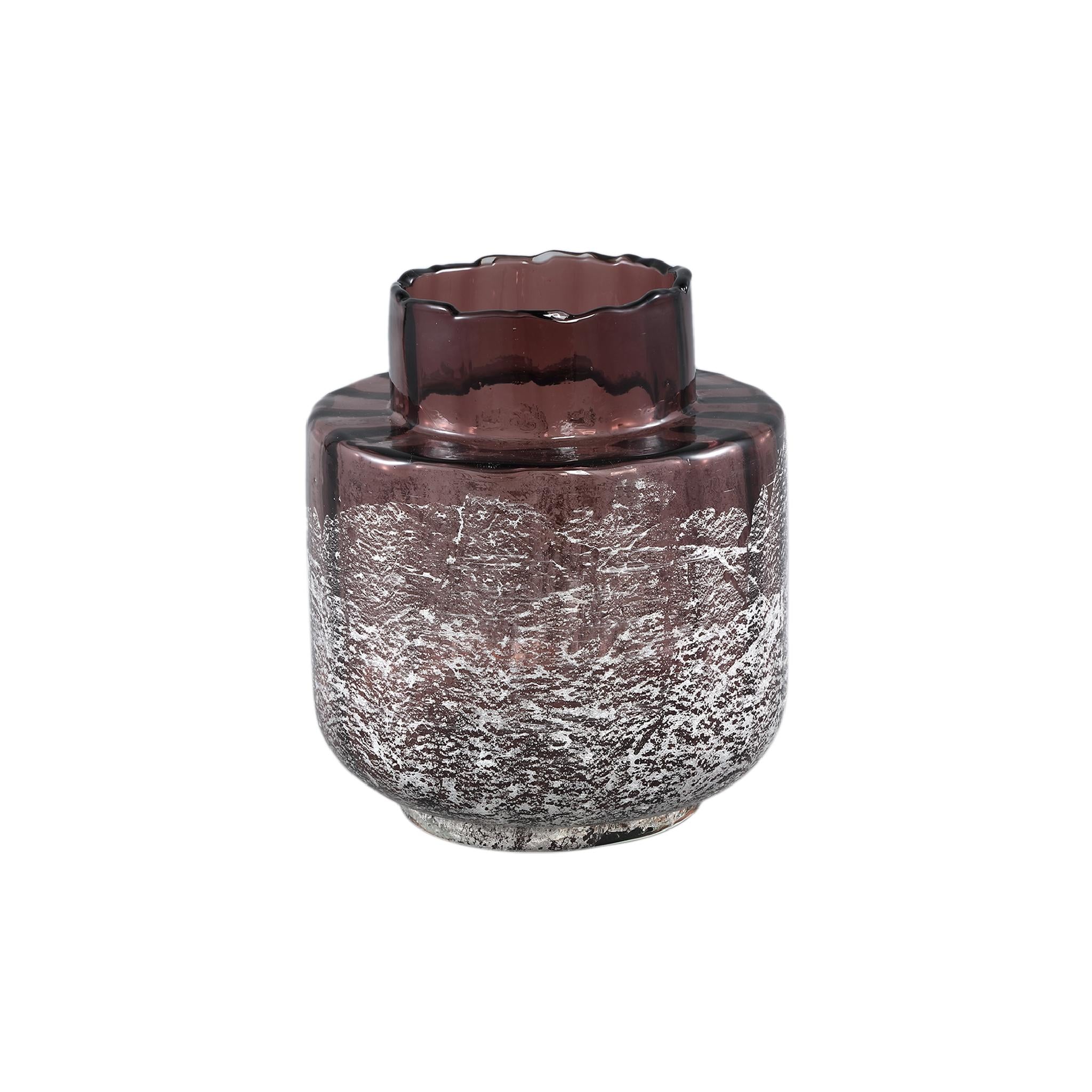 PTMD Niddy Ronde Vaas - H18 x Ø16 cm - Glas - Roze