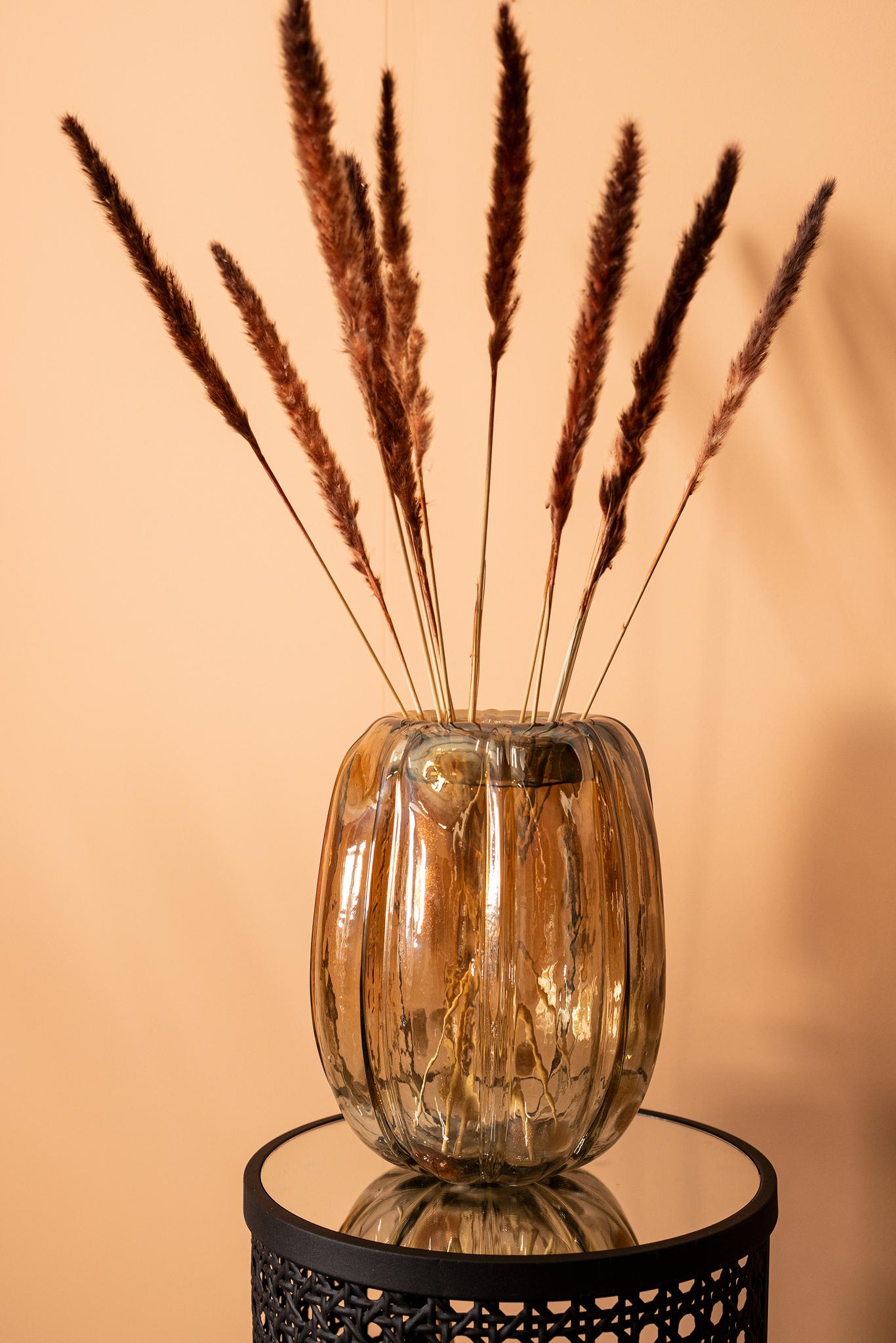 PTMD Arantza Ronde Vaas - H21,5 x Ø18 cm - Glas - Geel