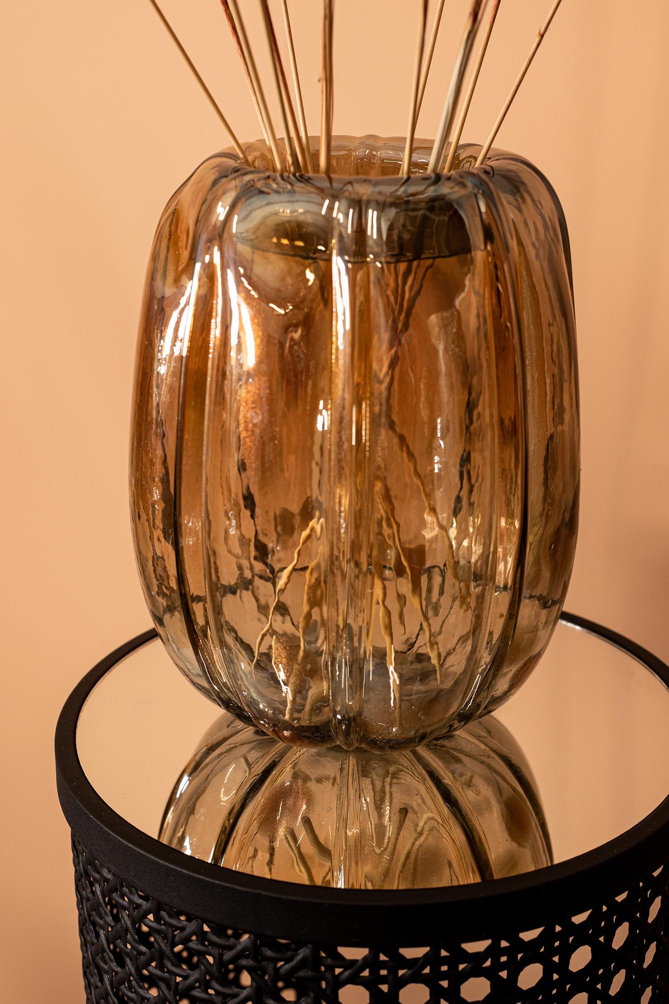 PTMD Arantza Ronde Vaas - H21,5 x Ø18 cm - Glas - Geel