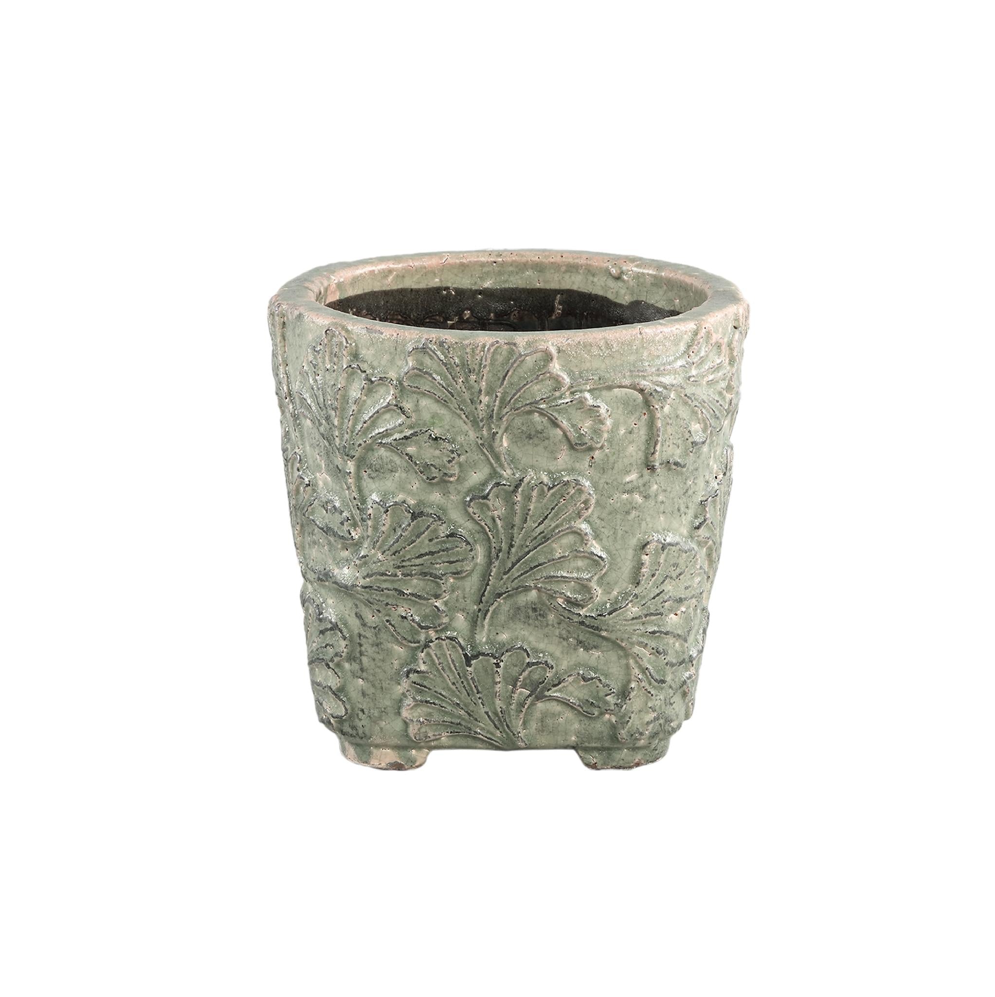PTMD Serino Ronde Bloempot - H20 x Ø21,5 cm - Keramiek - Grijs