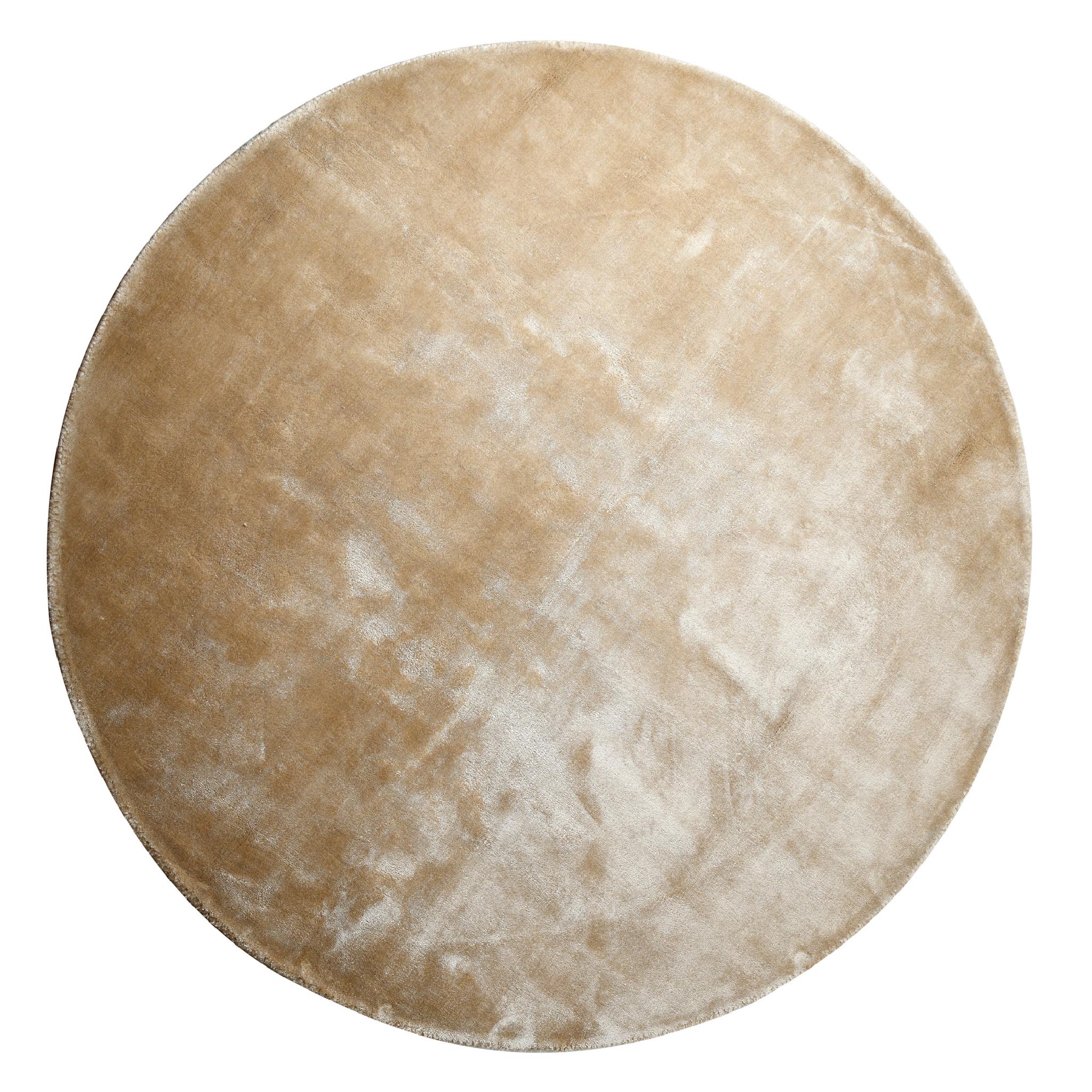 PTMD Flavia Rond Tapijt - H1 x Ø160 cm - Viscose - Taupe
