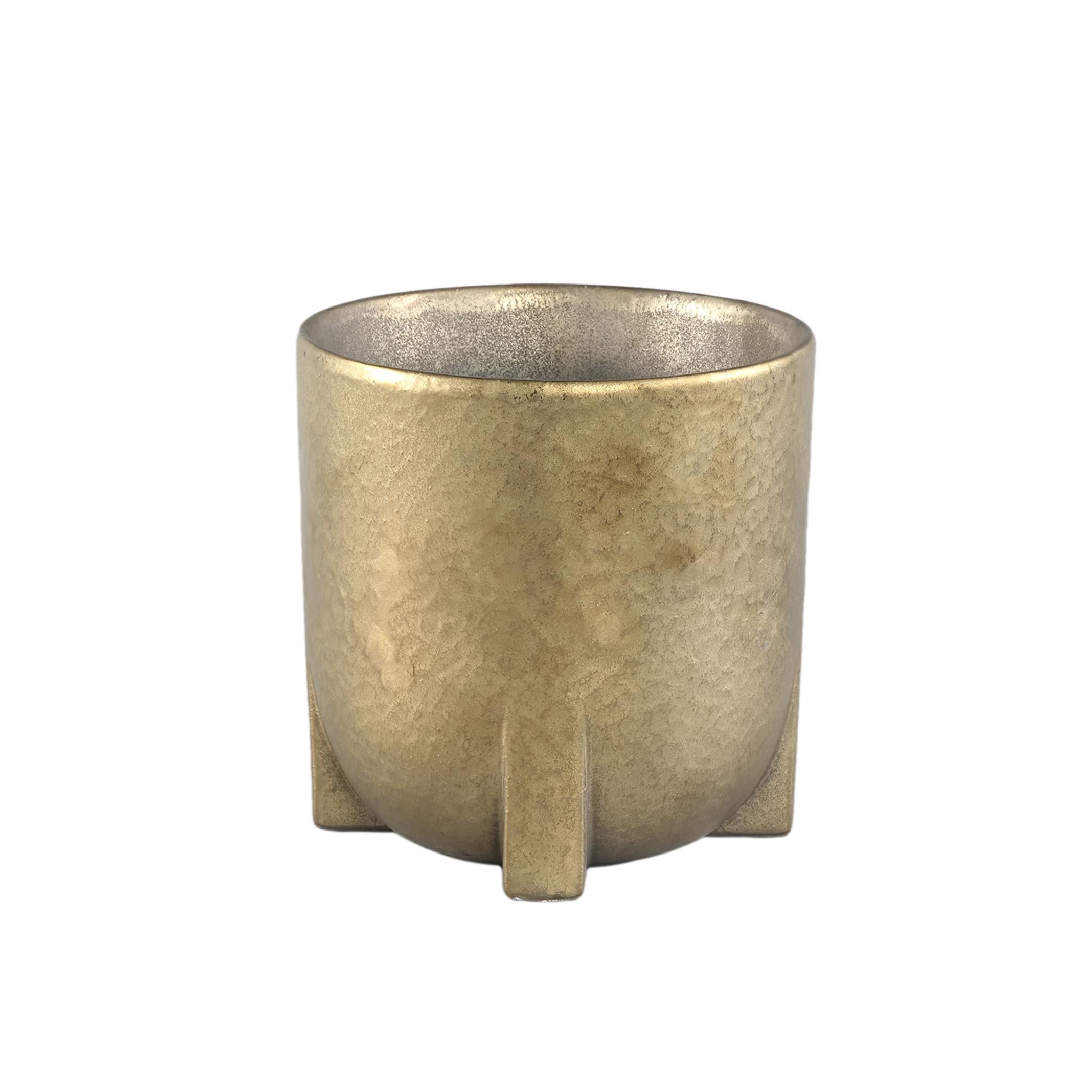 PTMD Mardix Ronde Bloempot - H17,5 x Ø17,5 cm - Keramiek - Goud