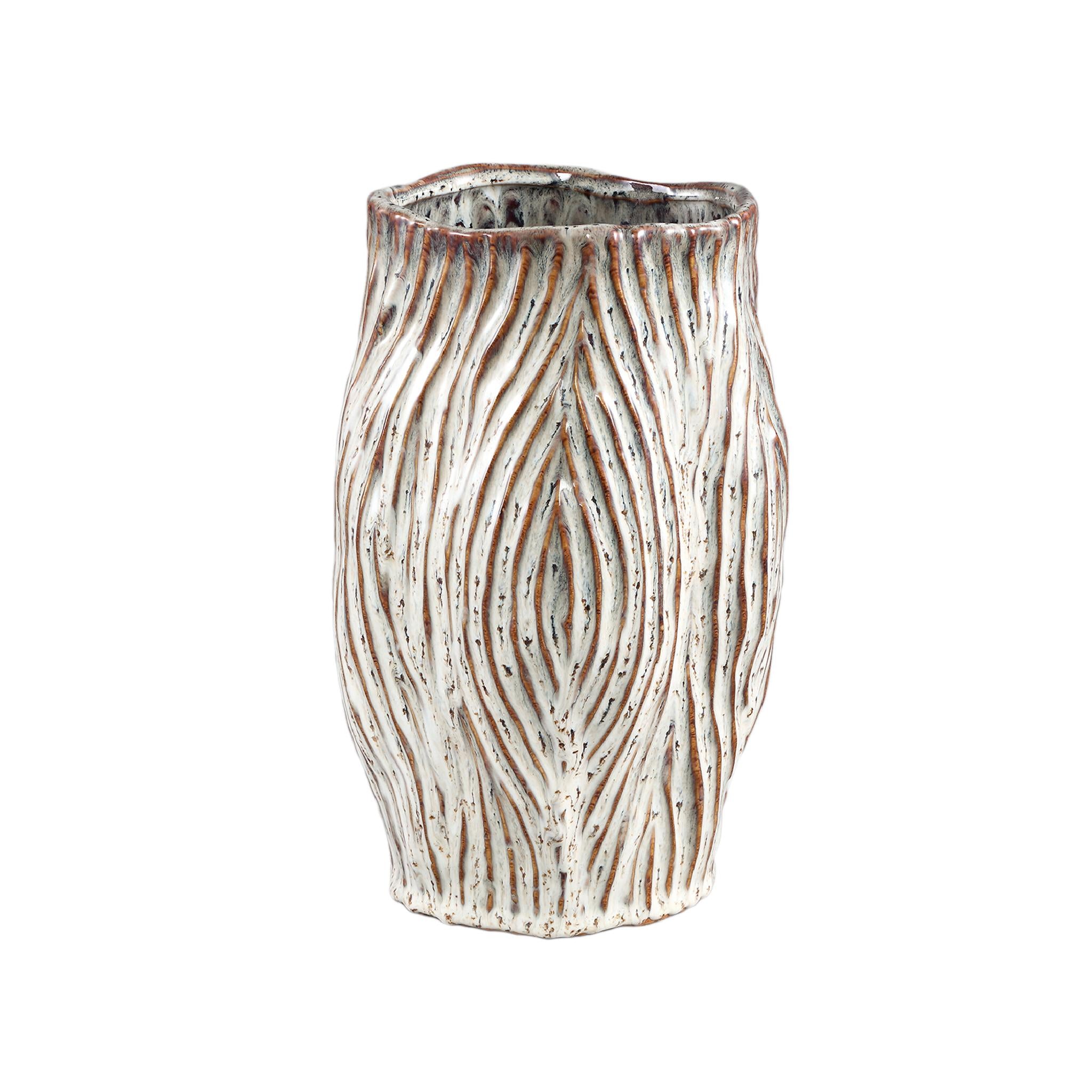 PTMD Cerino Ronde Bloempot - H27 x Ø18,5 cm - Keramiek - Grijs