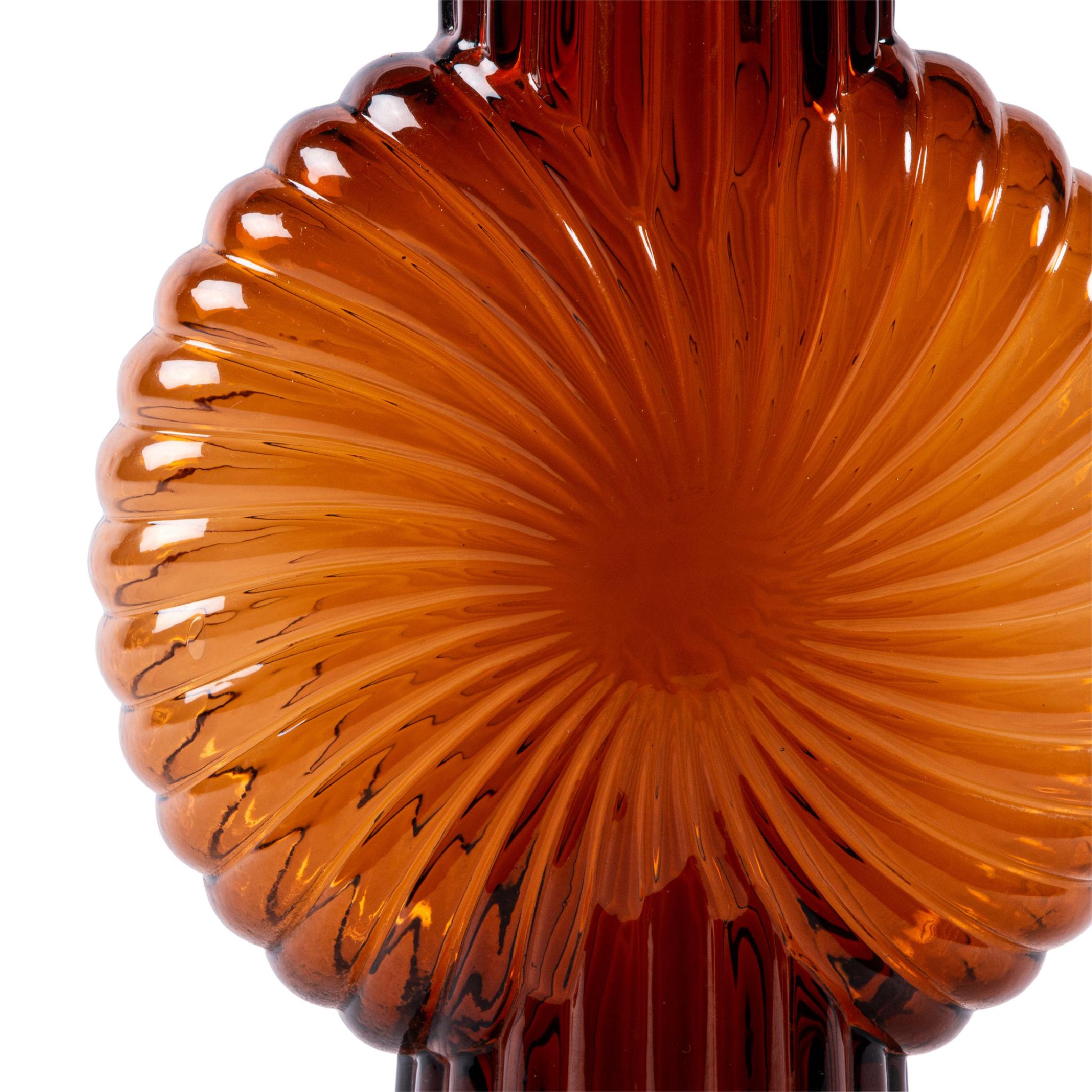 PTMD Zugar Ronde Vaas - 18,5 x 8,5 x 25 cm - Glas - Bruin