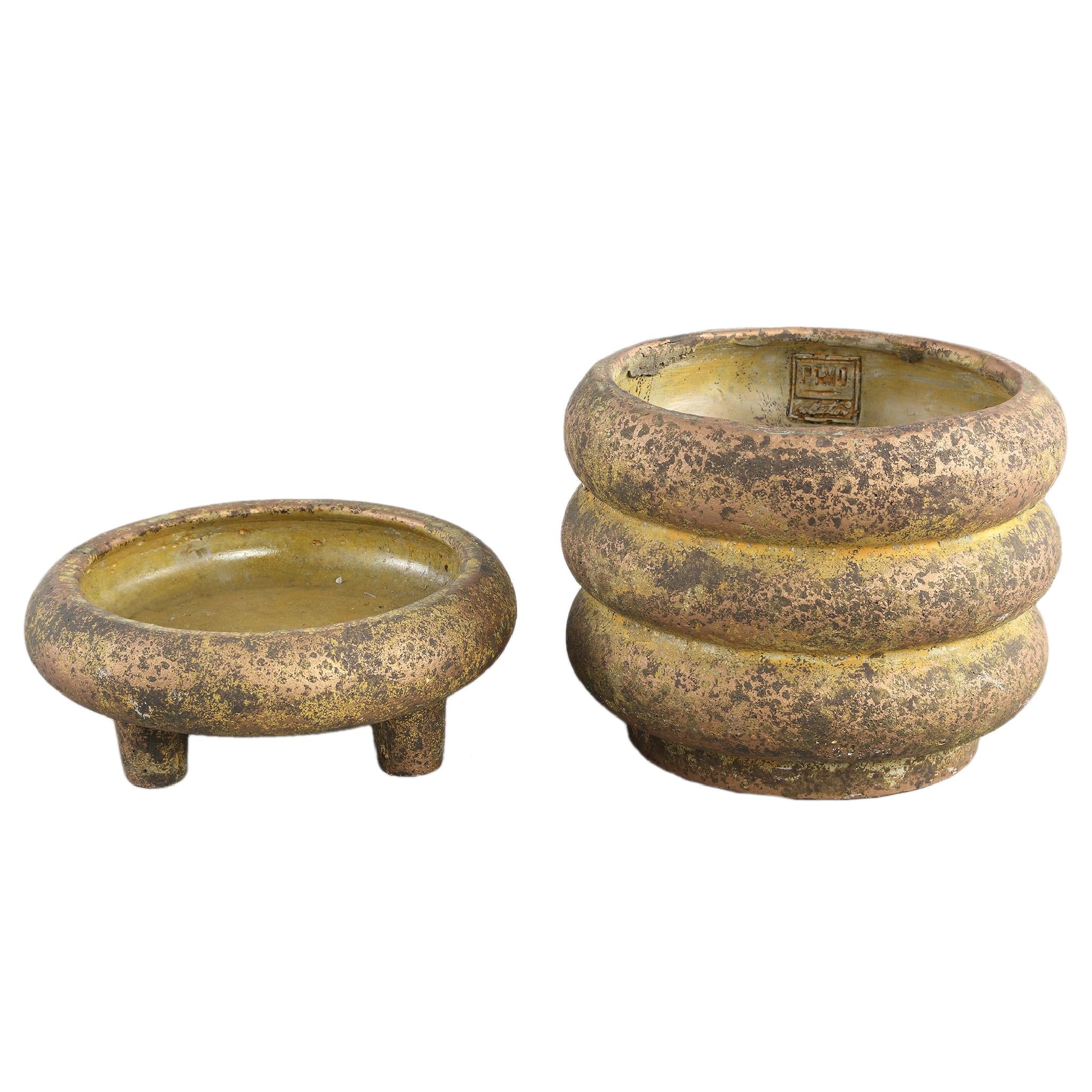 PTMD Janny Bloempot - 20 x 20 x 21 cm  - Cement - Goud