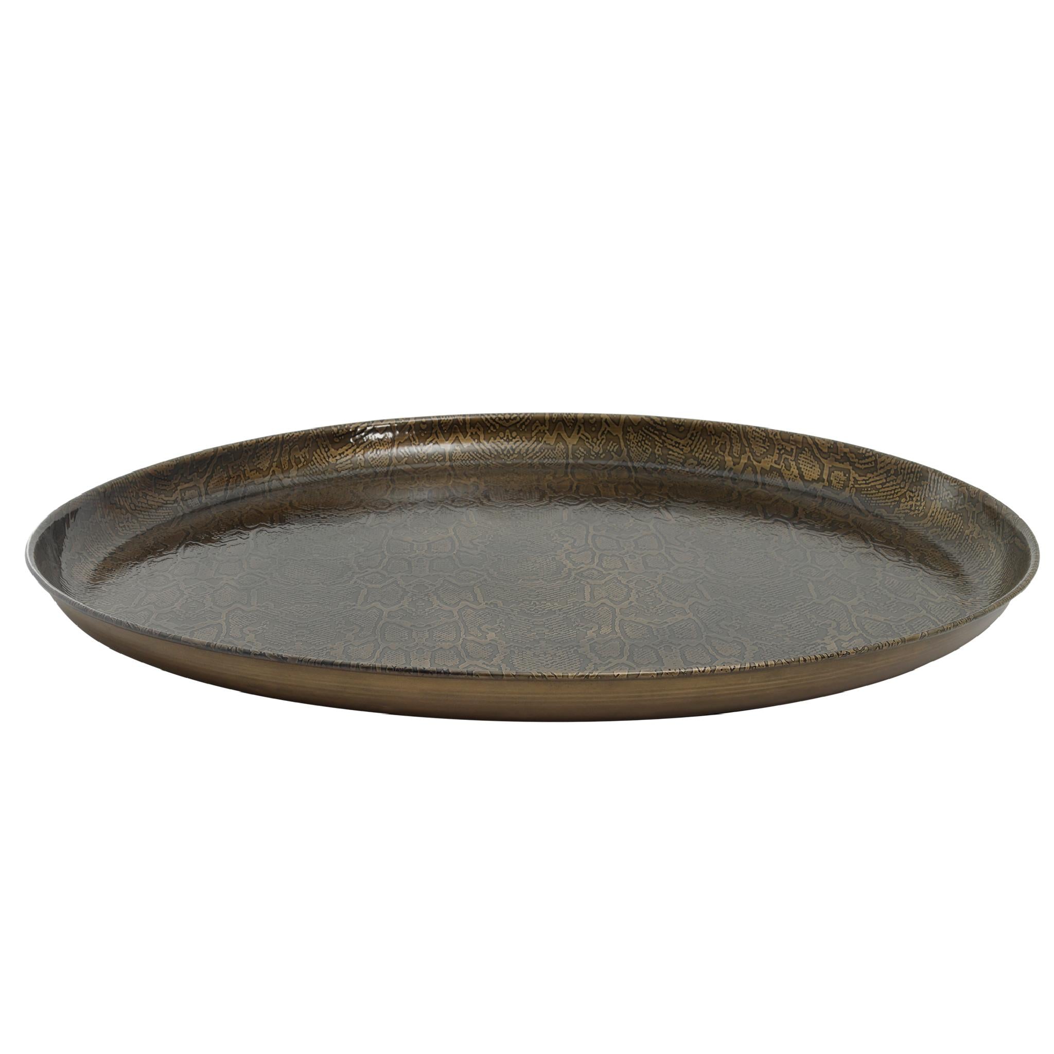 PTMD Winth Ronde Schaal - H2 x Ø60 cm - Ijzer - Messing