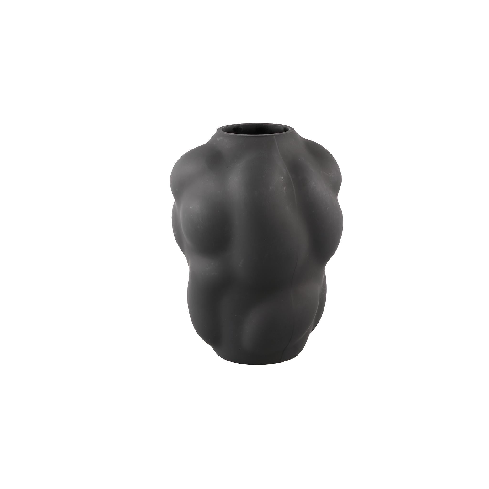 PTMD Maride Ronde Vaas - H20 x Ø15 cm - Glas - Zwart