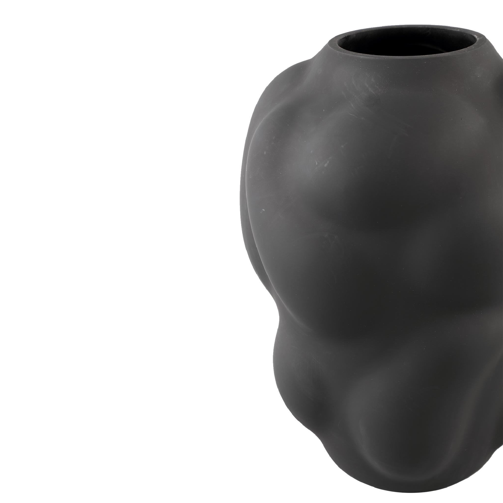 PTMD Maride Ronde Vaas - H25 x Ø19,5 cm - Glas - Zwart