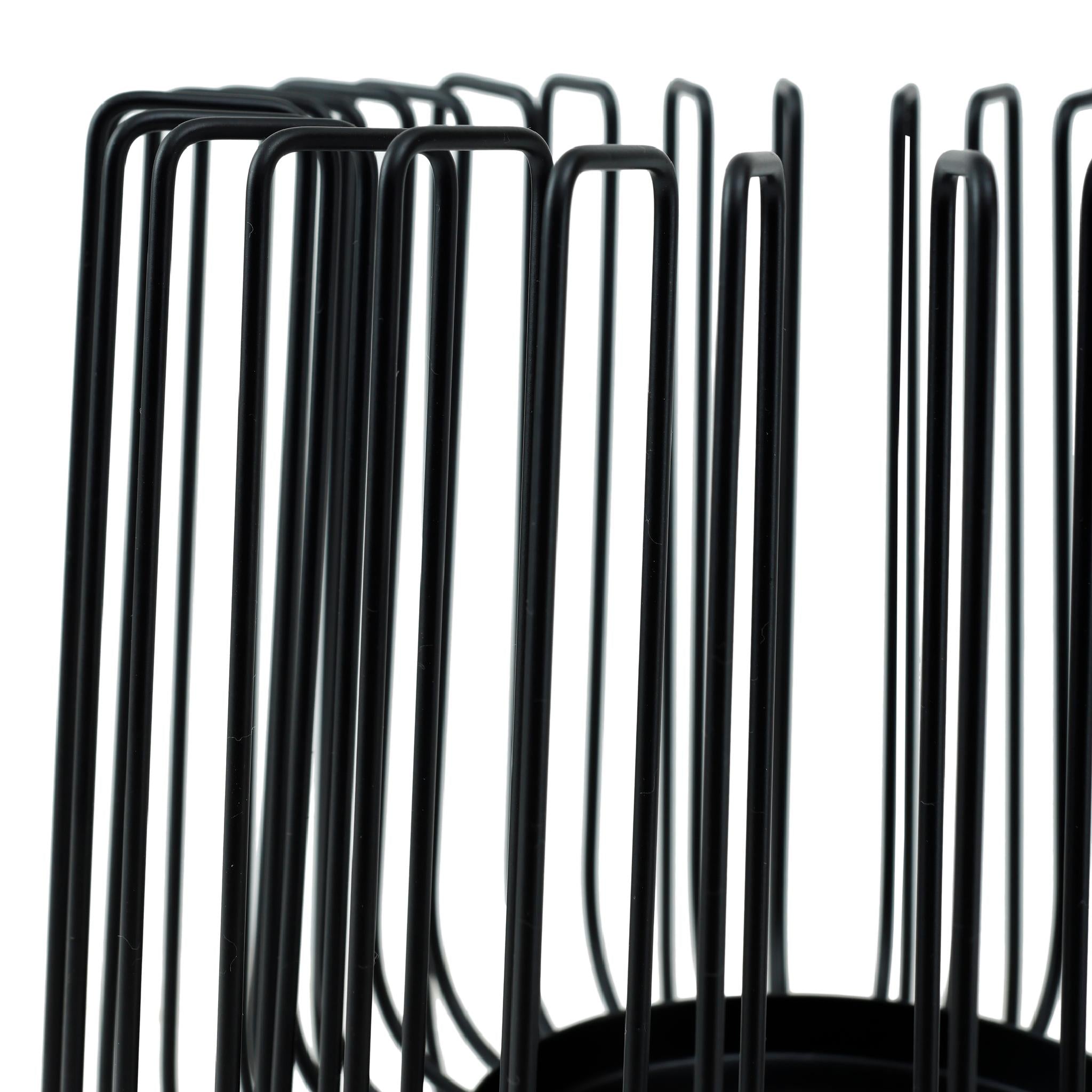 PTMD Eroni Rond Windlicht - H20 x Ø22 cm - Metaal - Zwart