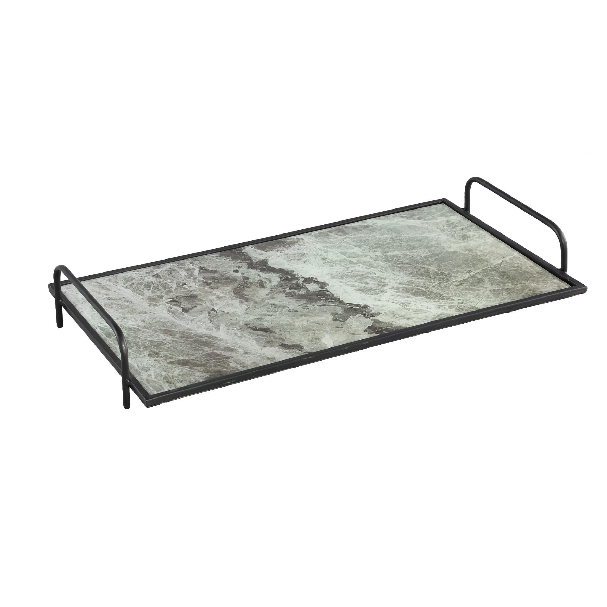 PTMD Laiko Rechthoekig Dienblad - 47,5 x 25 x 7,5 cm - Metaal - Wit