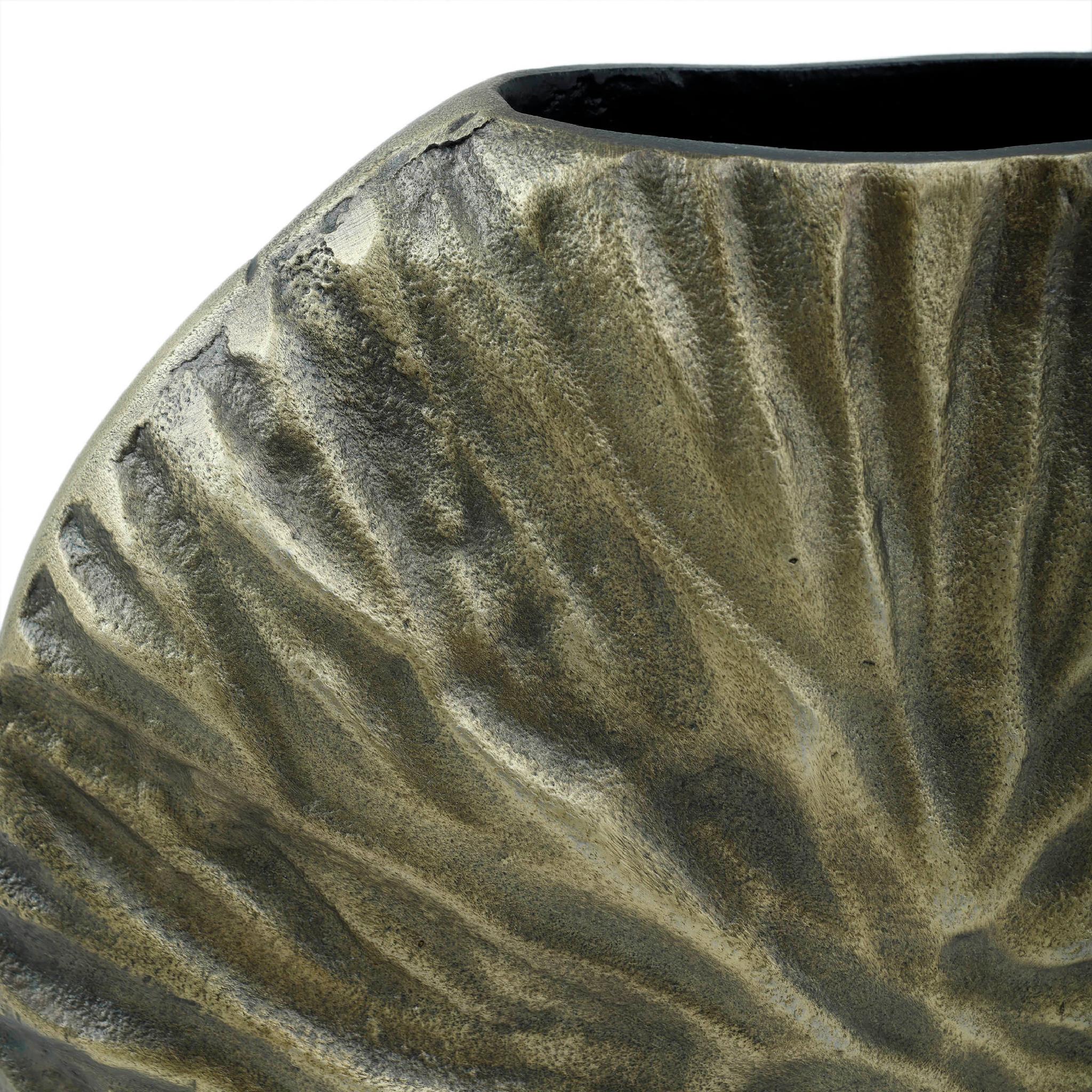 PTMD Lozac Ronde Bloempot - 25 x 6 x 22 cm - Aluminium - Zilver