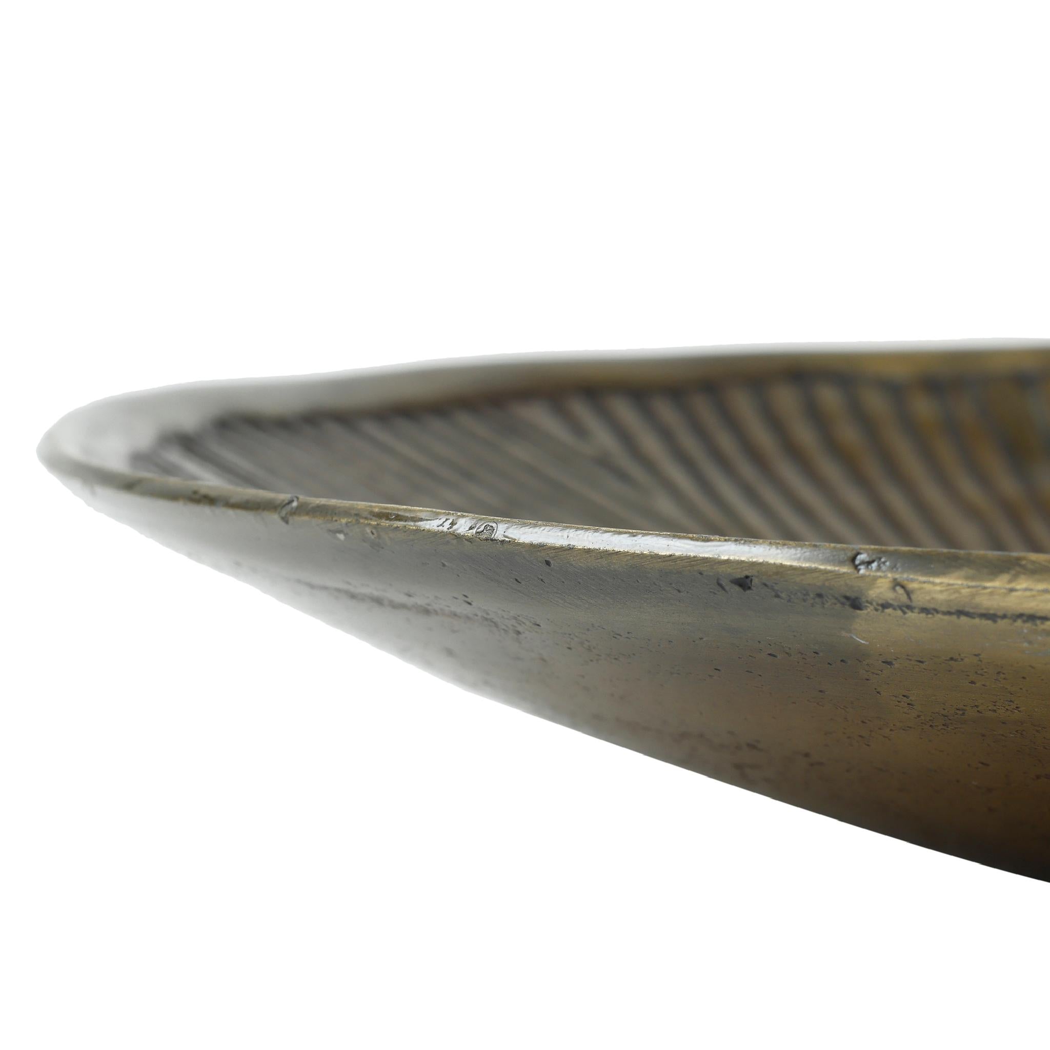 PTMD Tinny Ronde Schaal - H6 x Ø39 cm - Metaal - Goud
