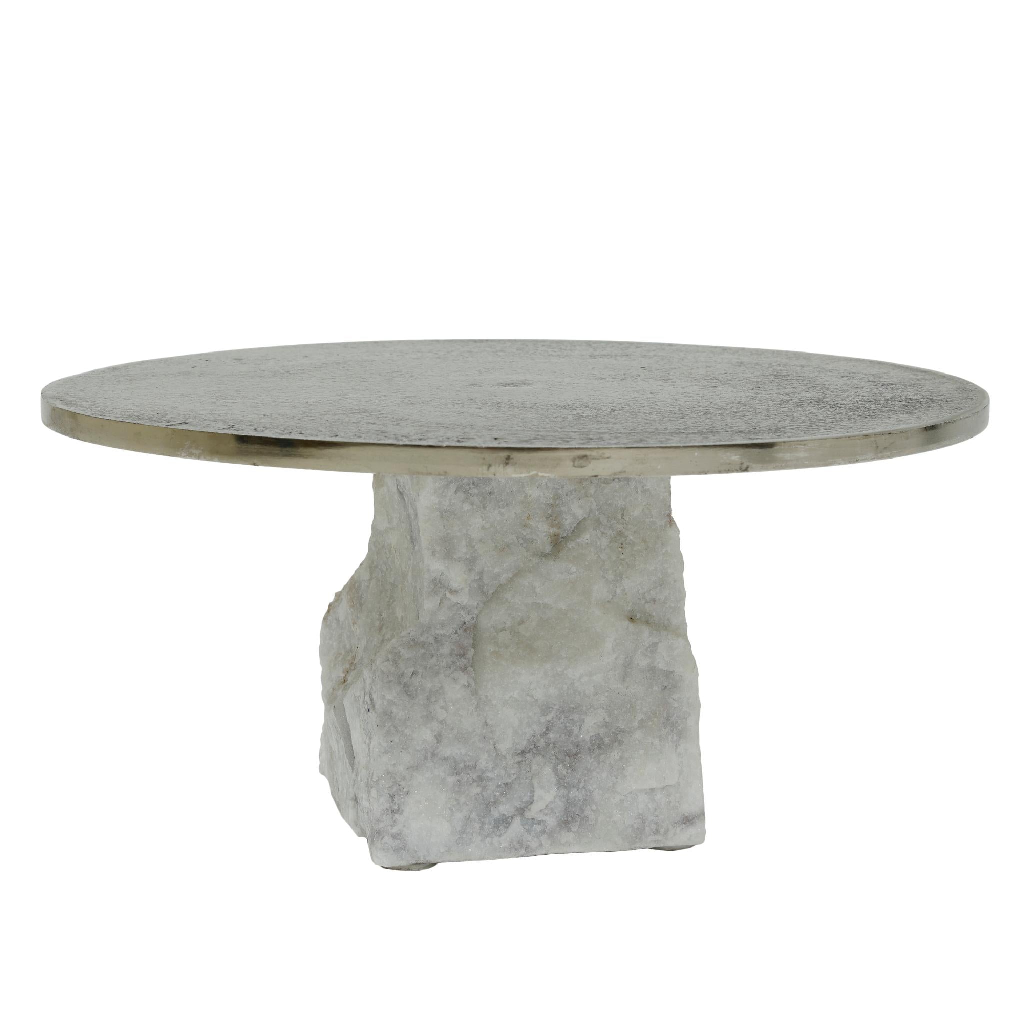 PTMD Nimo Antieke Kandelaar - H13 x Ø25 cm - Marmer - Wit