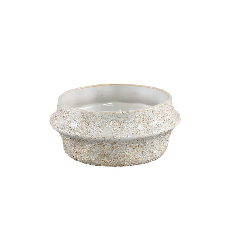 PTMD Bloempot Ivery - 20x20x9 cm - Keramiek - Wit