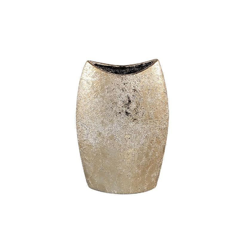 PTMD Bloempot Mamboo - 22x11x32 cm - Keramiek - Goud