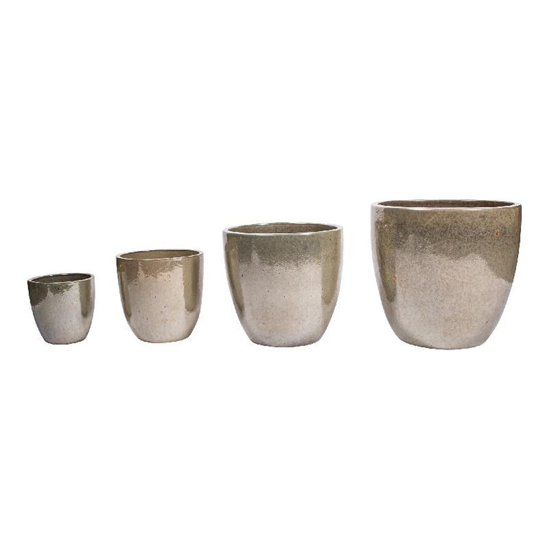 PTMD Bloempot Mindy - 44x44x42 cm - Keramiek - Parel - Set van 4
