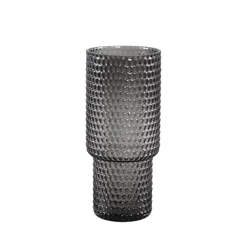 PTMD Vaas Archie - 12x12x27 cm - Glas - Grijs