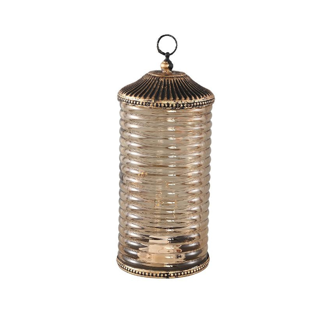 PTMD Tafellamp Decoritz - 10x10x23 cm - Glas - Oranje
