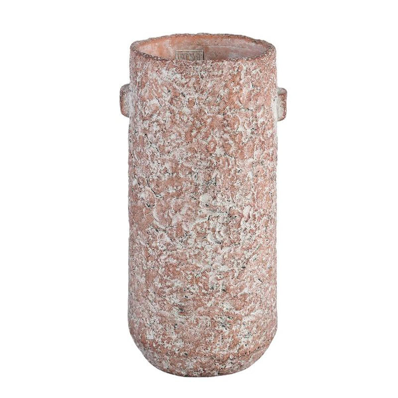 PTMD Bloempot Robust - 16x16x35 cm - Cement - Rood