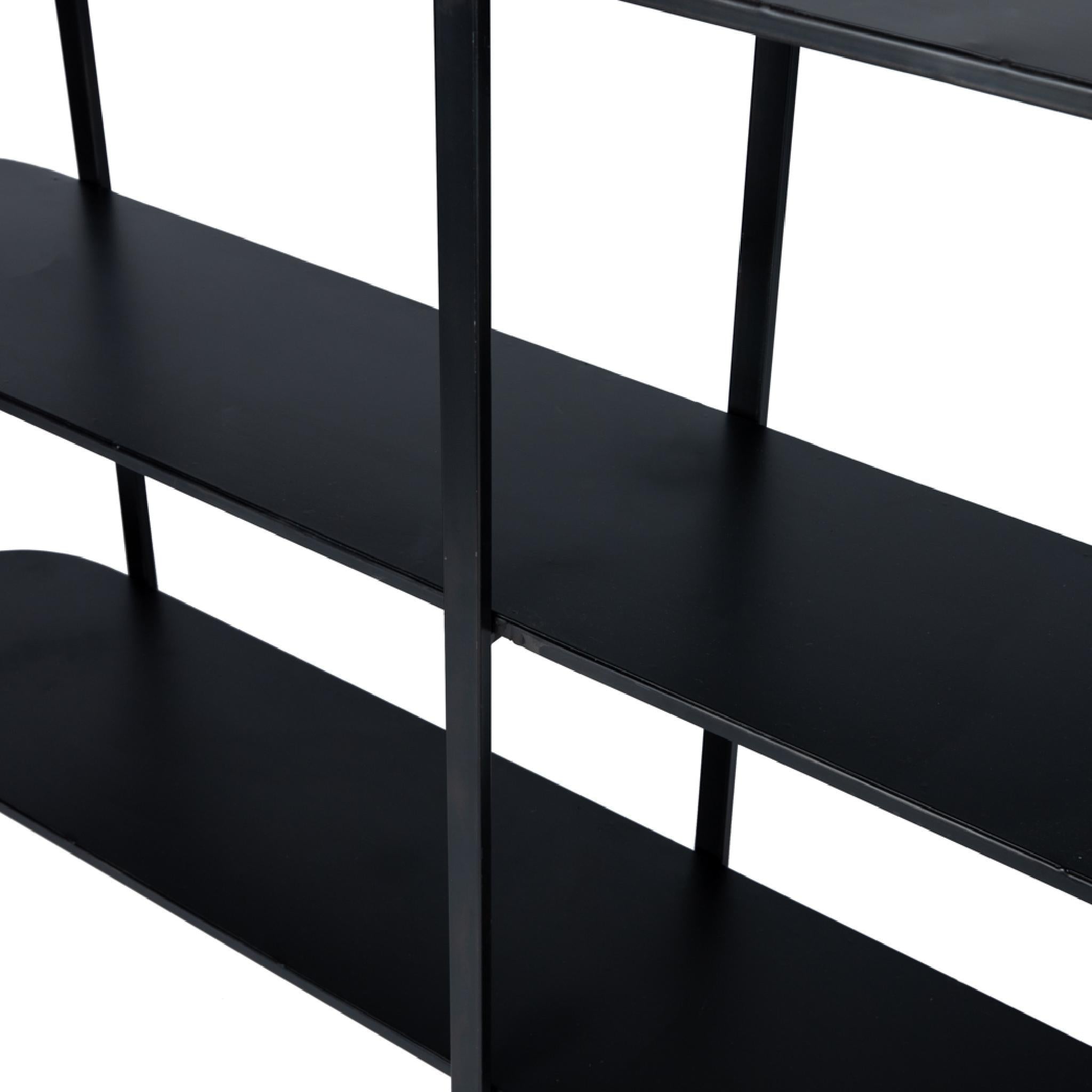 PTMD Sophisticated Sidetable - 160 x 31 x 90,5 cm  - Metaal - Zwart
