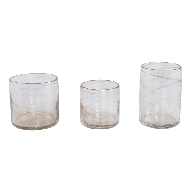 PTMD Windlicht Aliikai - 12x12x12 cm - Glas - Goud