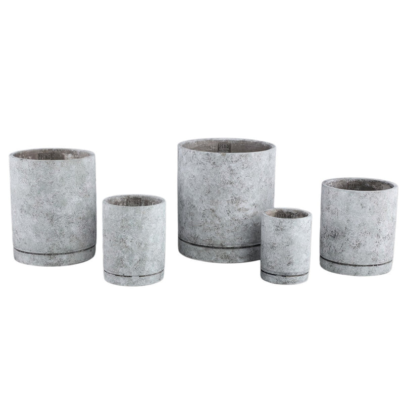 PTMD Bloempot Vik - 20x20x25 cm - Cement - Grijs