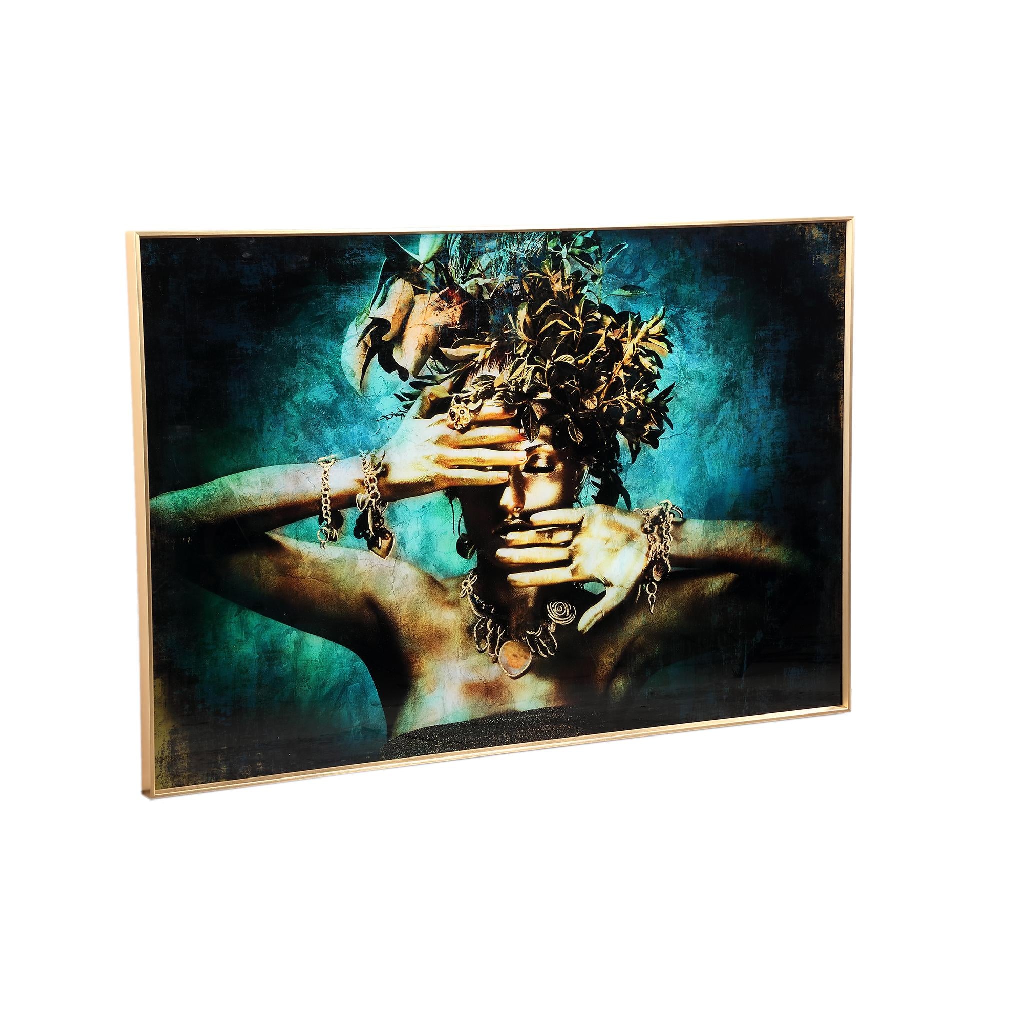 PTMD Melani 'Embarce Nature'' Kunst Wanddecoratie - 120x80 cm - Blauw