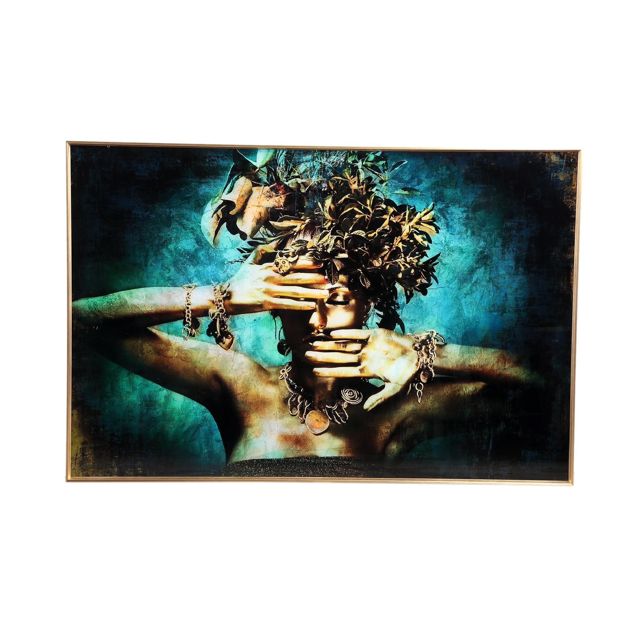 PTMD Melani 'Embarce Nature'' Kunst Wanddecoratie - 120x80 cm - Blauw