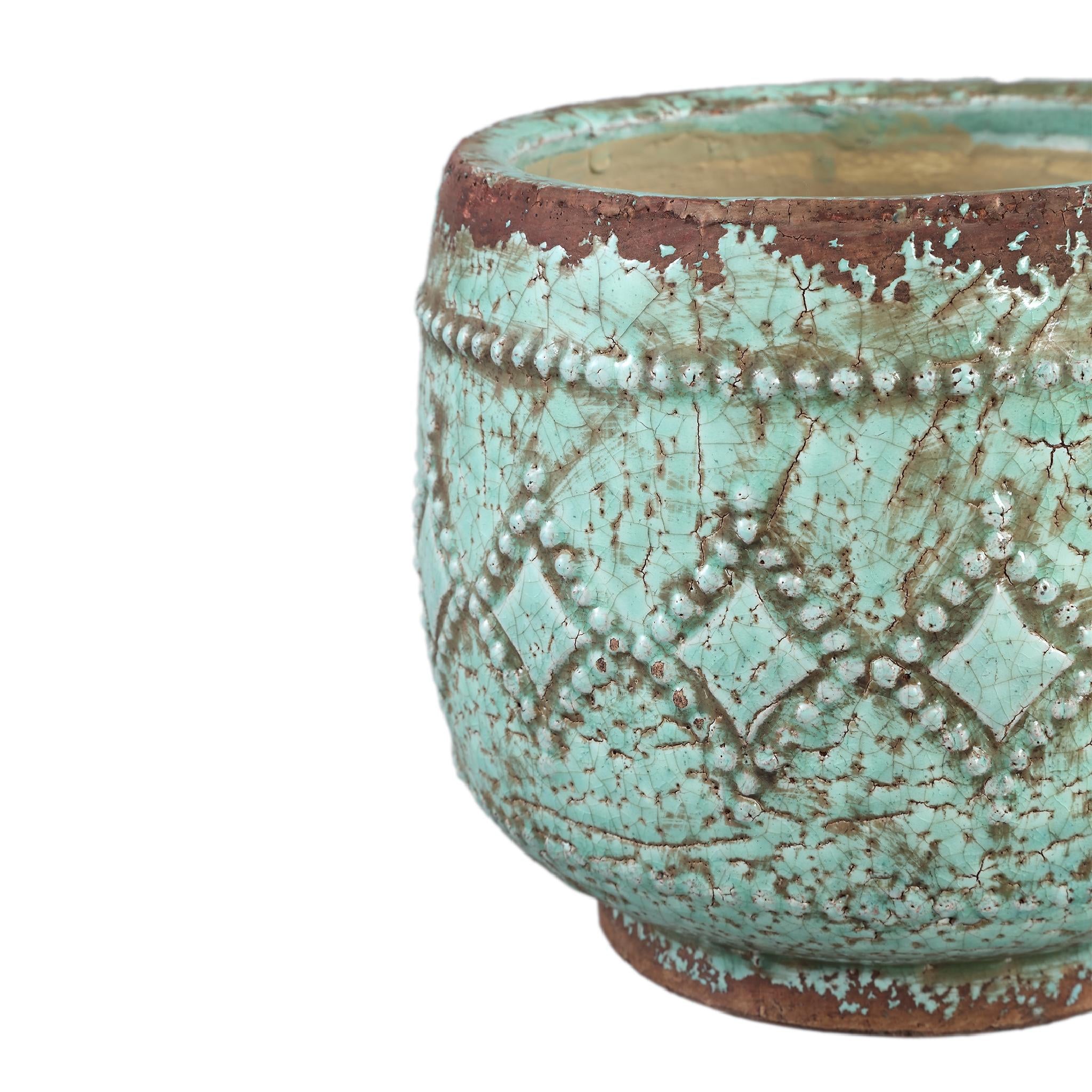 PTMD Jiske Bloempot - 21 x 21 x 17 cm - Terracotta - Groen