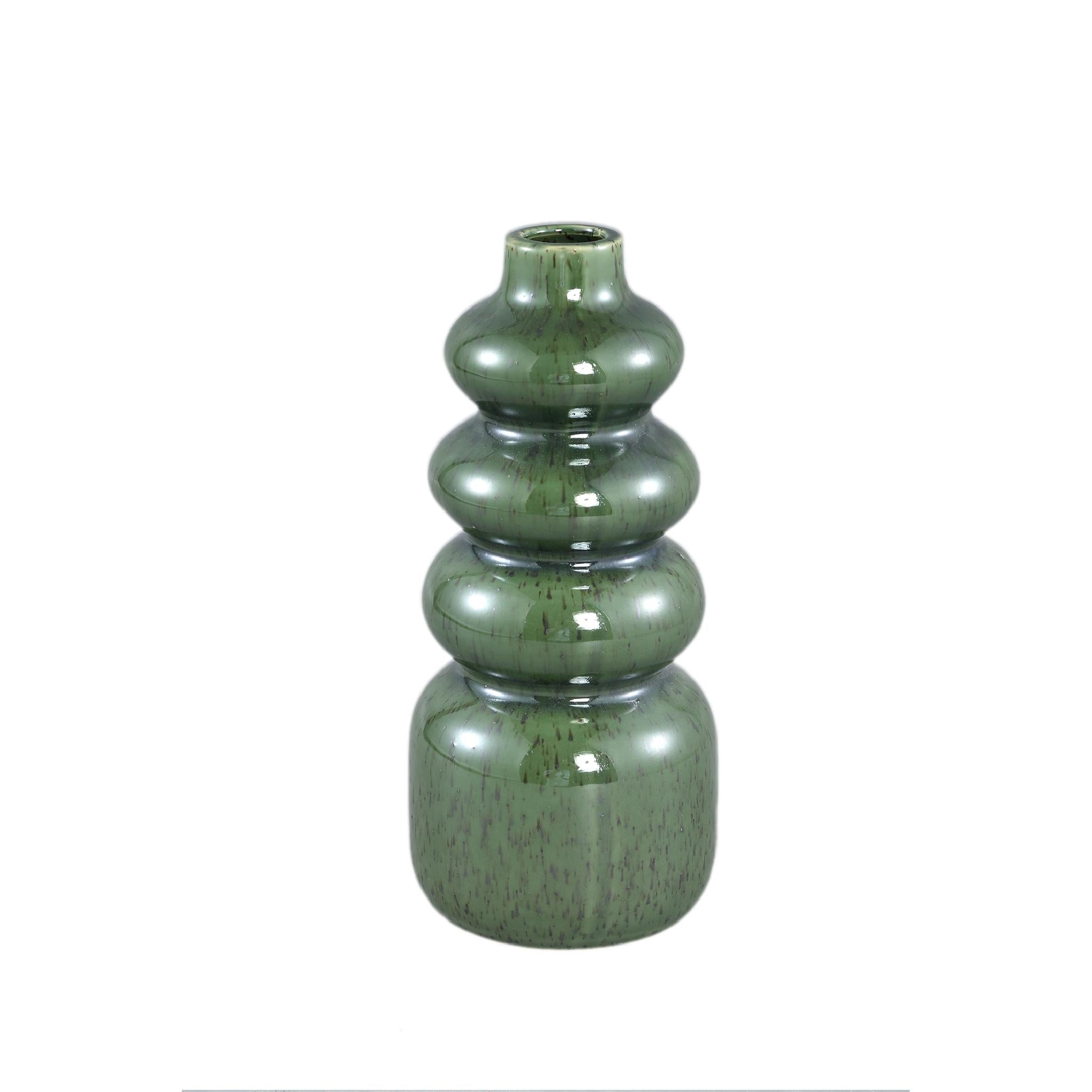 PTMD Trina Vaas - 11 x 11 x 25 cm - Keramiek - Groen