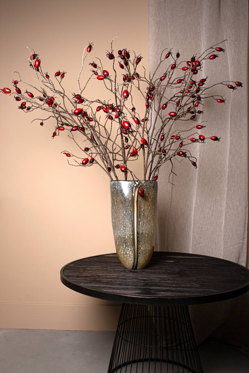 PTMD Kunstplant Tak - 58x31x99 cm - Kunststof - Zilver